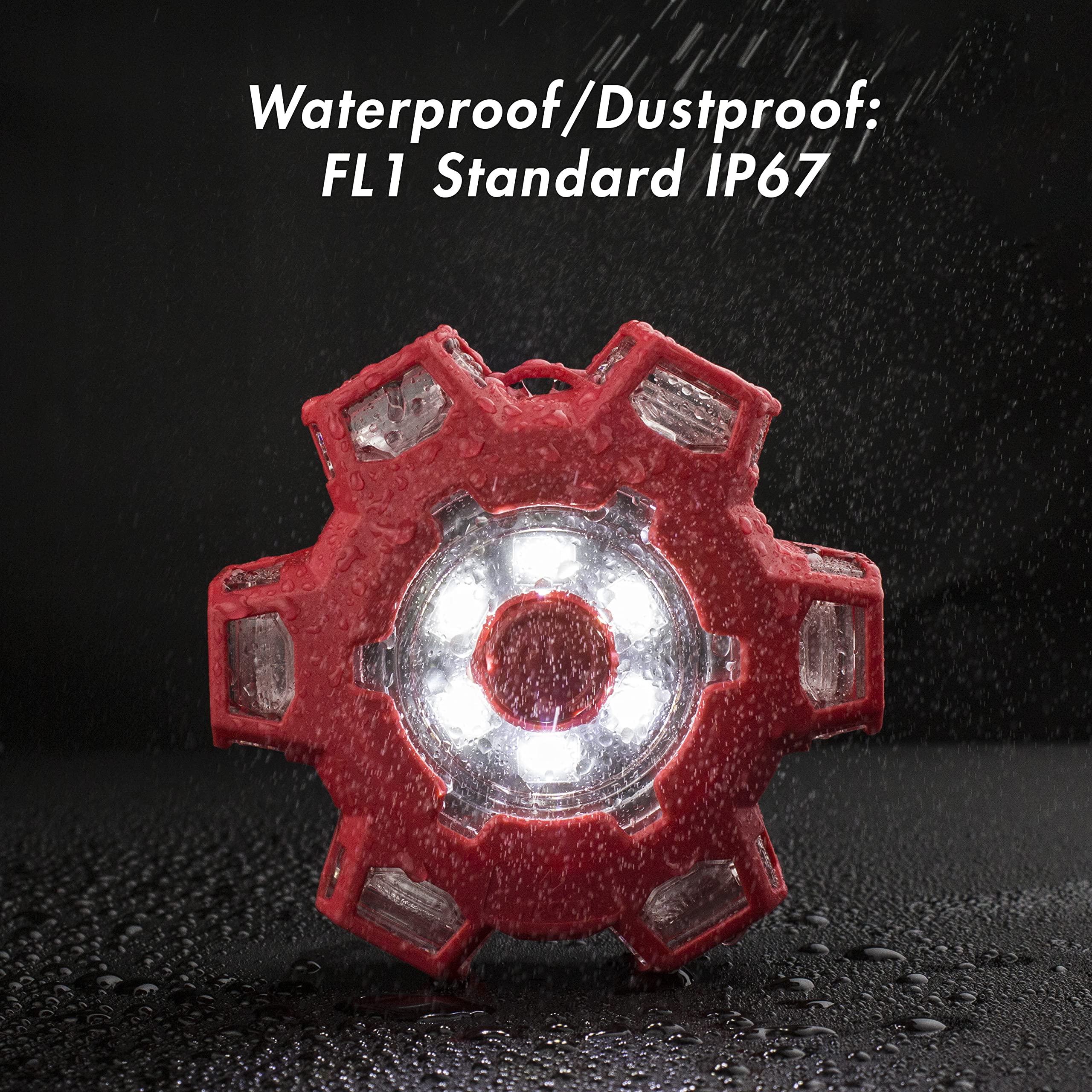 FRED Wagan Flashing Roadside Emergency Disc LED Flare 6 Flash Modes for Roadside Security, Warning Flashing with Magnet and Hook for Vehicles and Boats (FRED PRO - Amber)