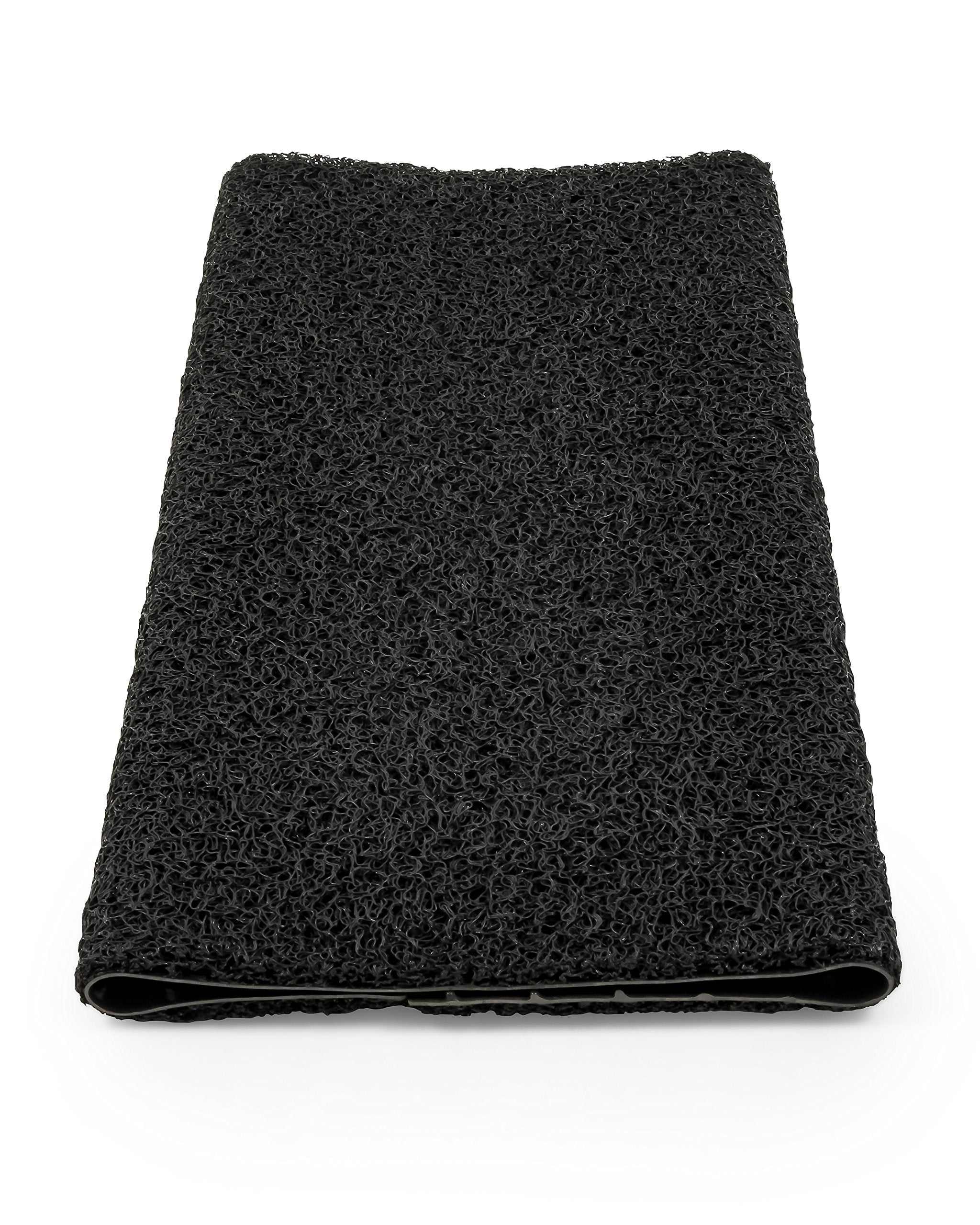 Camco Wrap Around Premium RV Step Rug - Fits 18-inch Wide Steps - Adjustable Depth of 8-inches to 10.5-inches - Compatible with Manual or Electric RV Steps - Black (42962)