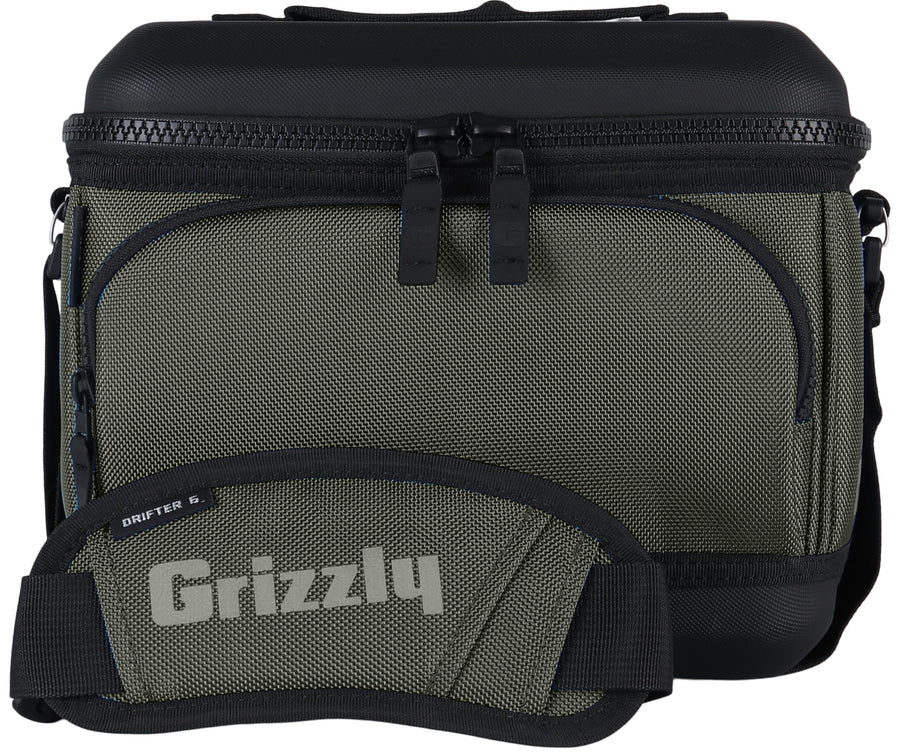 Drifter Grizzly 6-Pack | Flip-top Soft Cooler Bag | Ice Chest for Beach Boat Camping Car Fishing Golf Hiking Hunting Lunch Picnic | Lightweight Portable Insulated Waterproof | Lunar Green