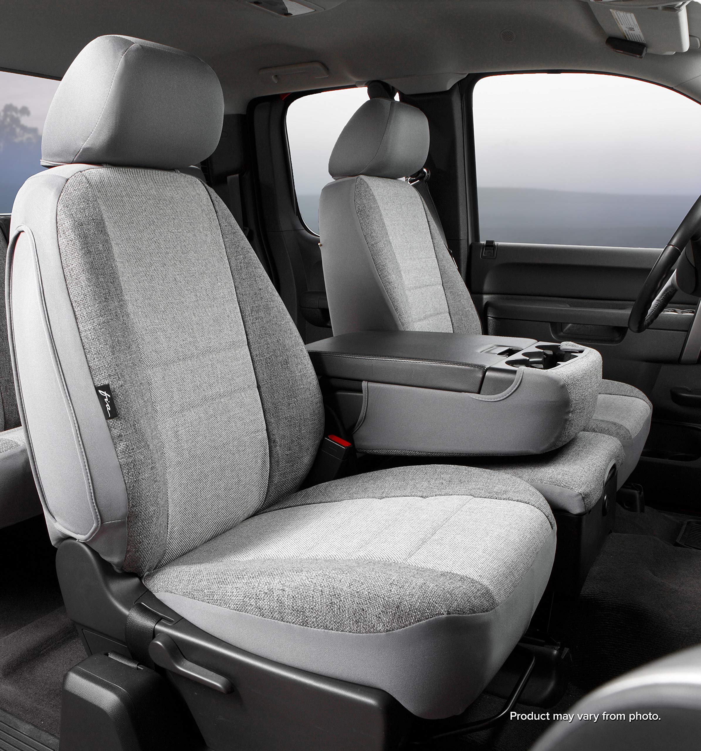 Custom Fit Fia OE39-37 GRAY Front Seat Cover Split Seat 40/20/40 - Tweed, (Gray)