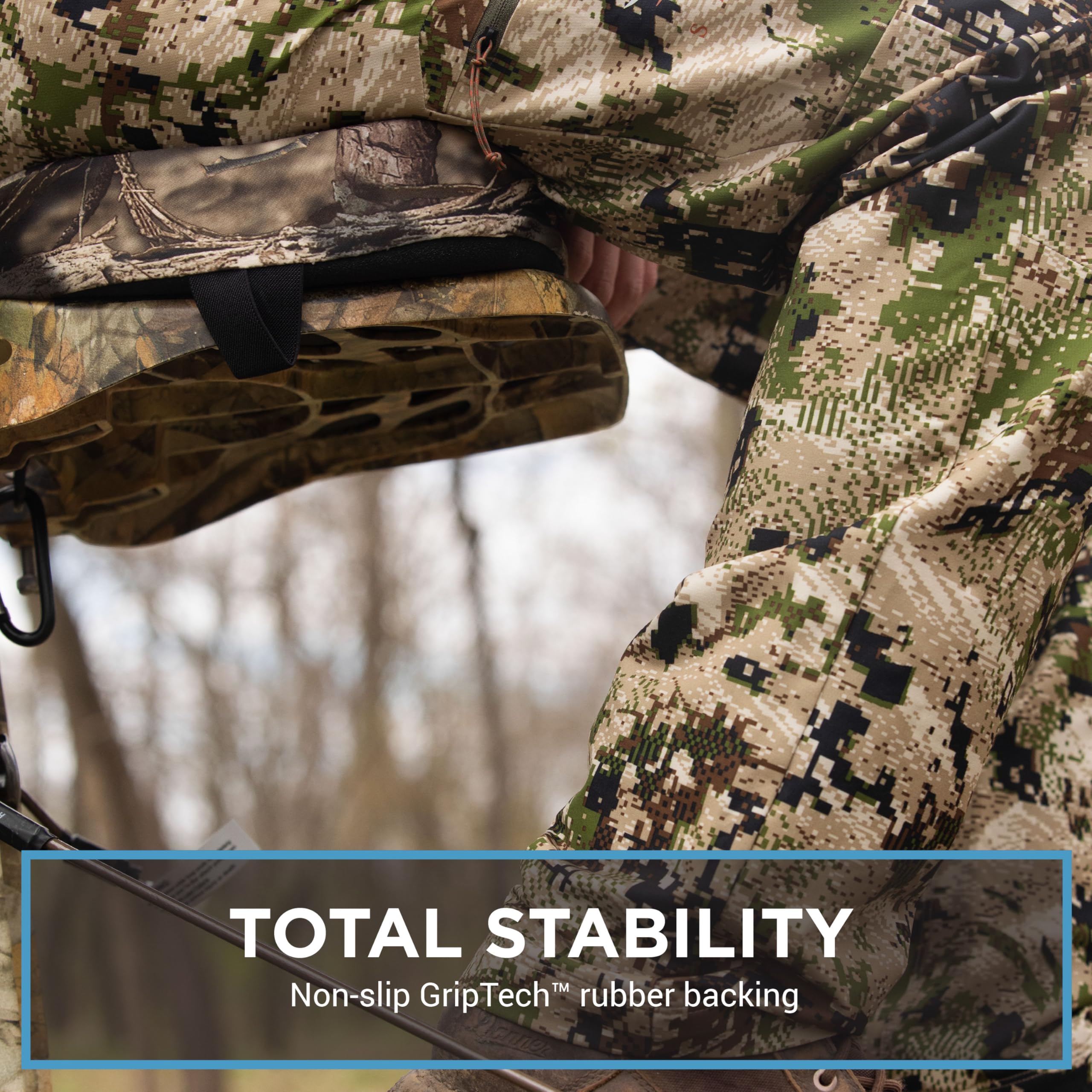 GelCore Tail Mate Premium Tree Stand Seat Cushion with Memory Foam for Stalk Hunting and More, Mossy Oak