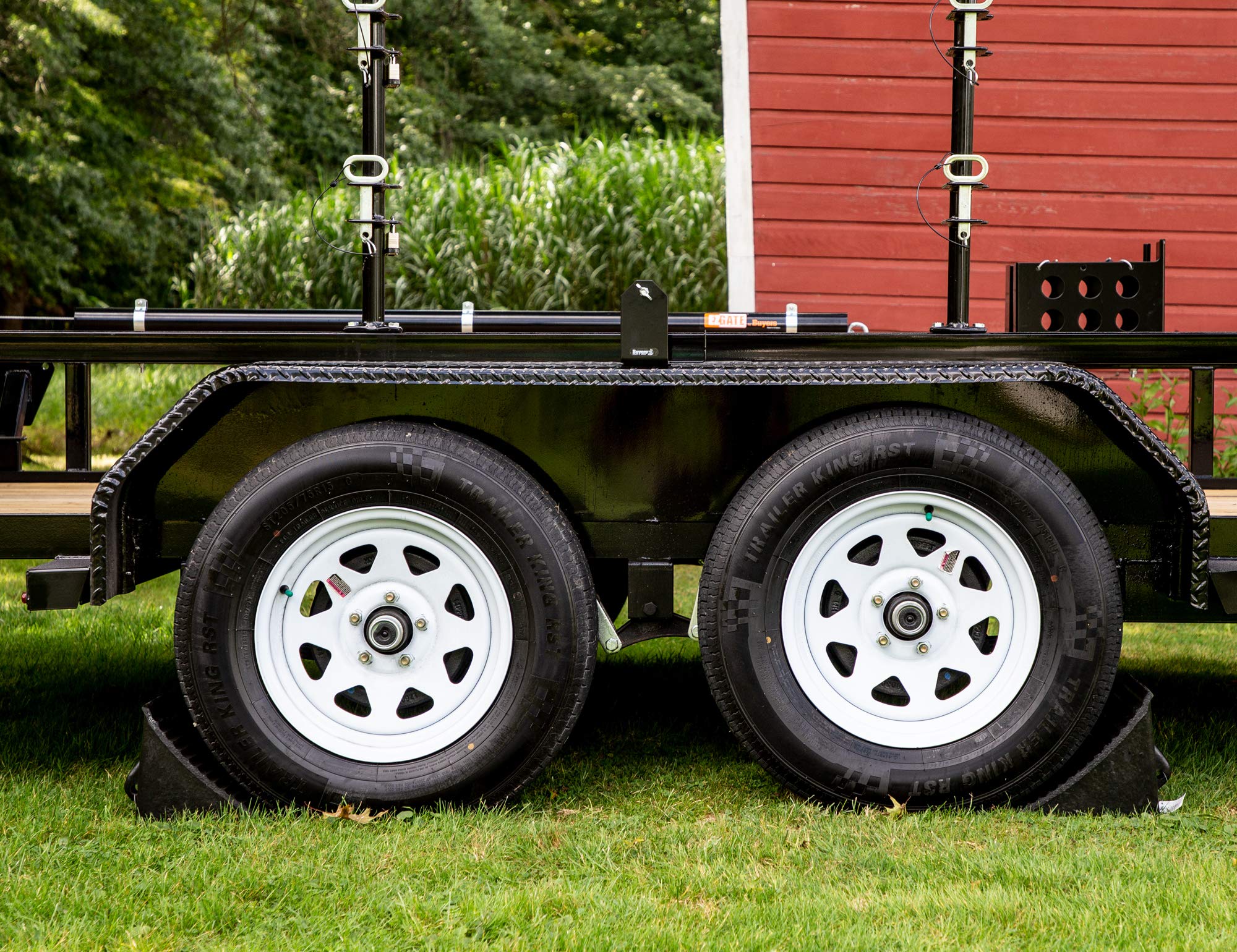 Heavy Duty Rubber Wheel Chock Buyers Products WC2556A – 7x10.25x8.13 Inch, Molded Hand Hold, Oil-Resistant Tire Chocks, OSHA Compliant, Ideal for Vehicle Storage, Trailers, Shipping Docks