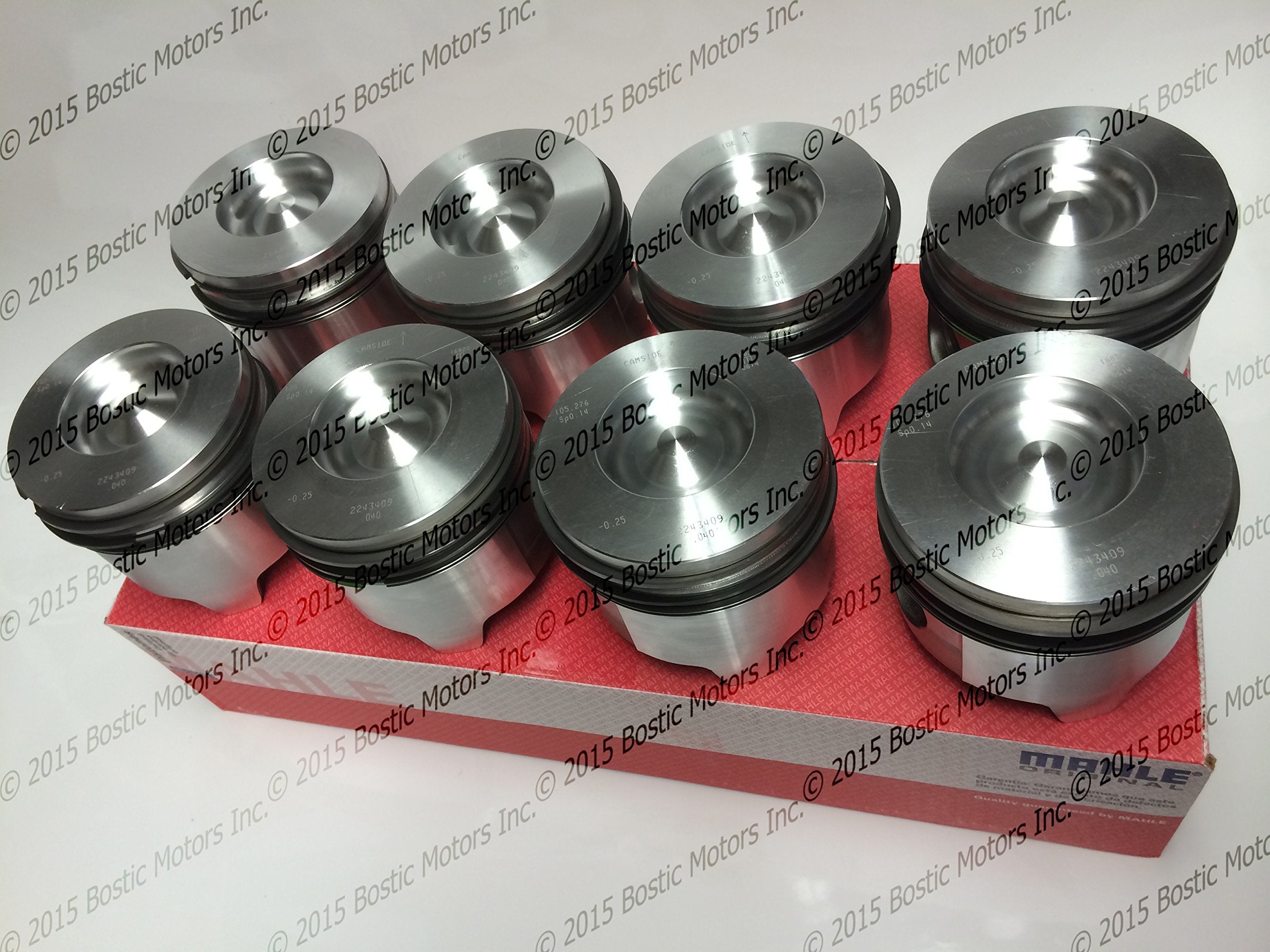 MAHLE Pistons set 7.3 for Ford 7.3L Diesel Pistons Standard Bore w/Rings 95-03 MAHLE Clevite Set of 8