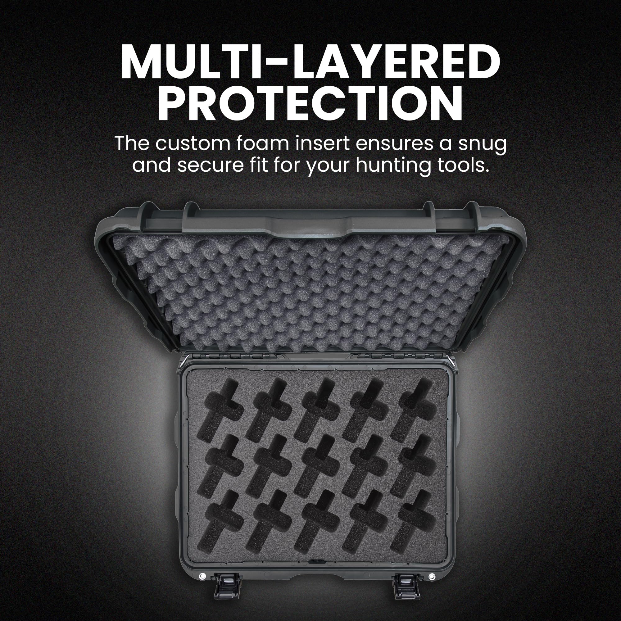 NANUK 950 Hard Case with Wheels and Custom Foam Insert 15 UP, IP67 Waterproof & Crushproof, Rugged Construction for Ultimate Protection, Made in North America – Black (22”.8 x 18.3” x 11.7”)