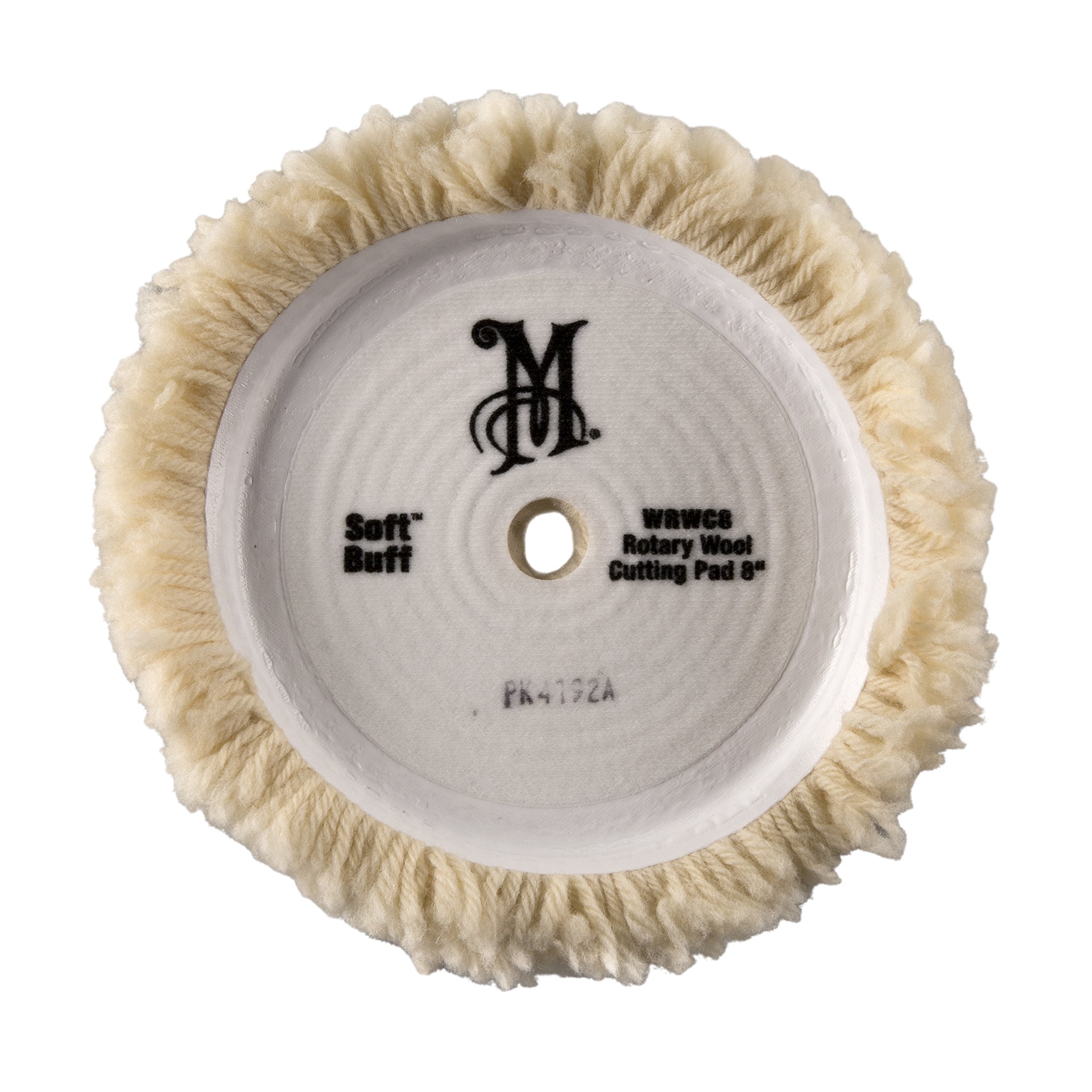 8" Meguiar's Soft Buff Rotary Wool Cutting Pad, WRWC8 - Professional Paint Correction Pad for Removing Heavy Defects - Heavy Cut for Use with a Rotary Buffer, 1 Count