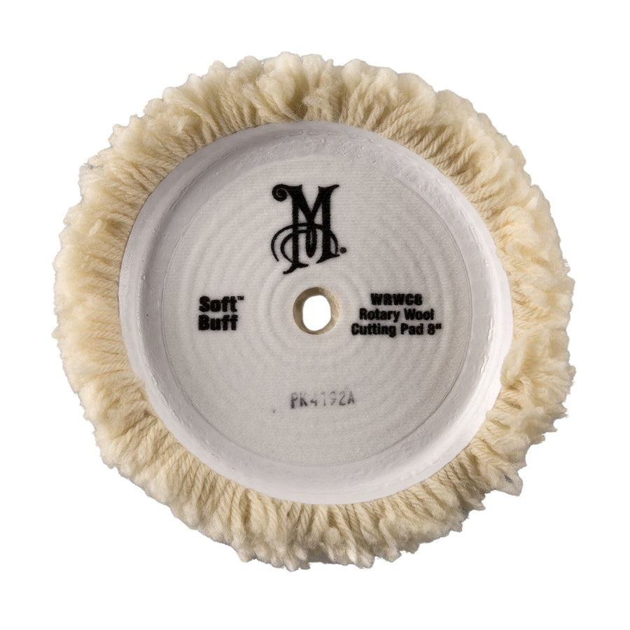 8" Meguiar's Soft Buff Rotary Wool Cutting Pad, WRWC8 - Professional Paint Correction Pad for Removing Heavy Defects - Heavy Cut for Use with a Rotary Buffer, 1 Count
