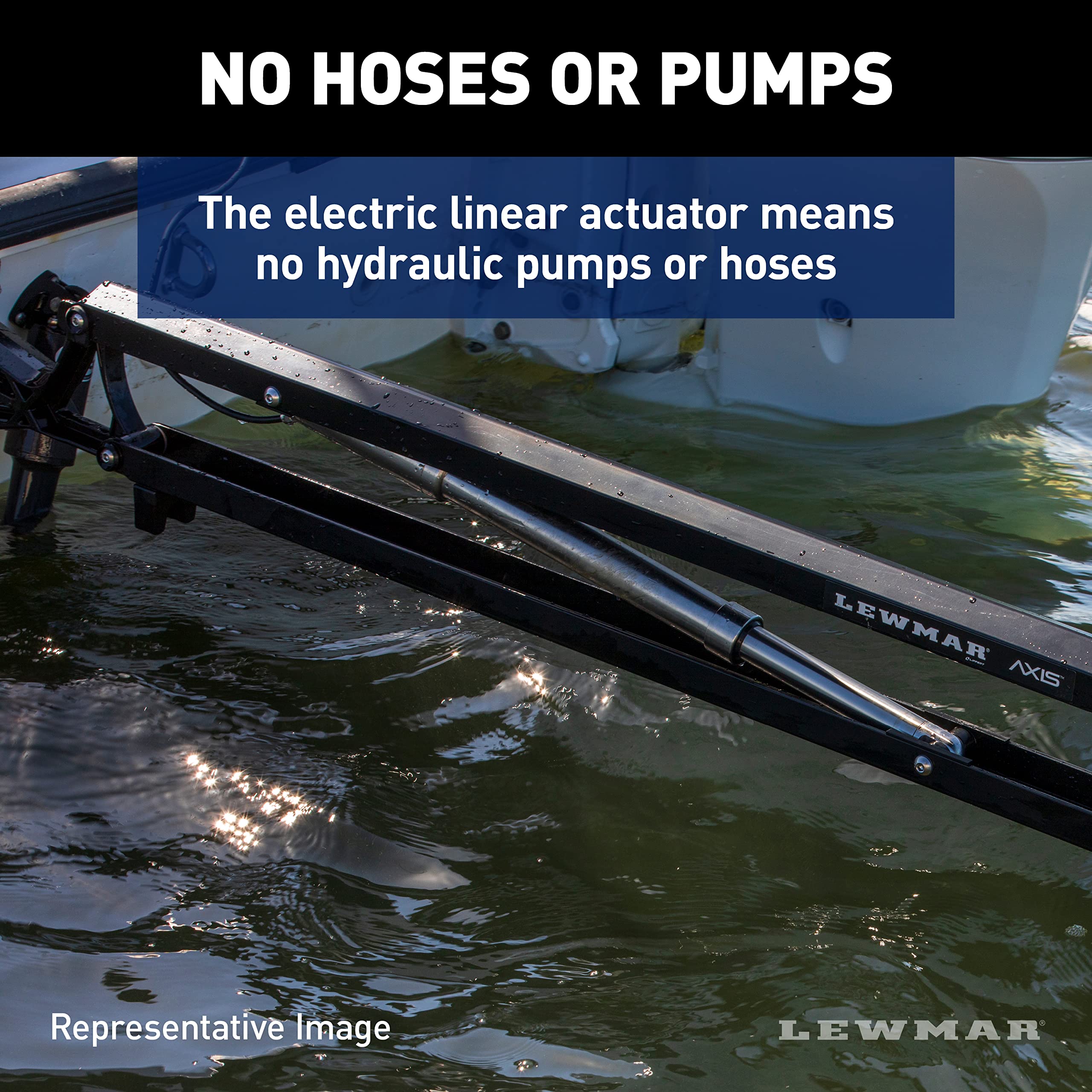 Lewmar Shallow Water Axis Anchor for use in up to 7' of Water, 12V Electrically Powered, Remote Controlled Deployment, Four Bar Articulating Arm, for Powerboats up to 26', White - 22108804