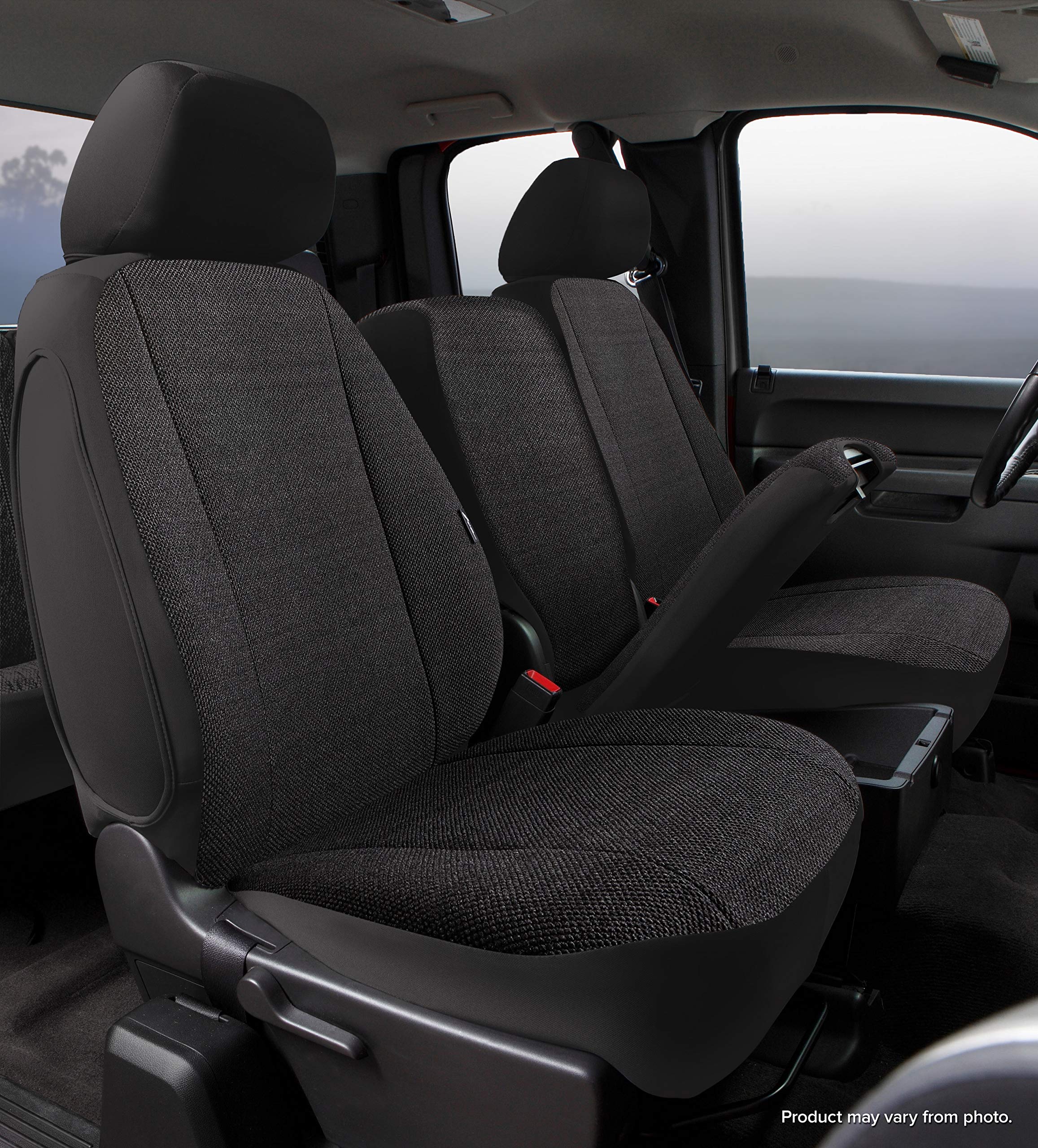 Custom Fit FIA TRS49-42 Black Front Seat Cover, Split Seat 40/20/40 - Saddle Blanket (Solid Black)