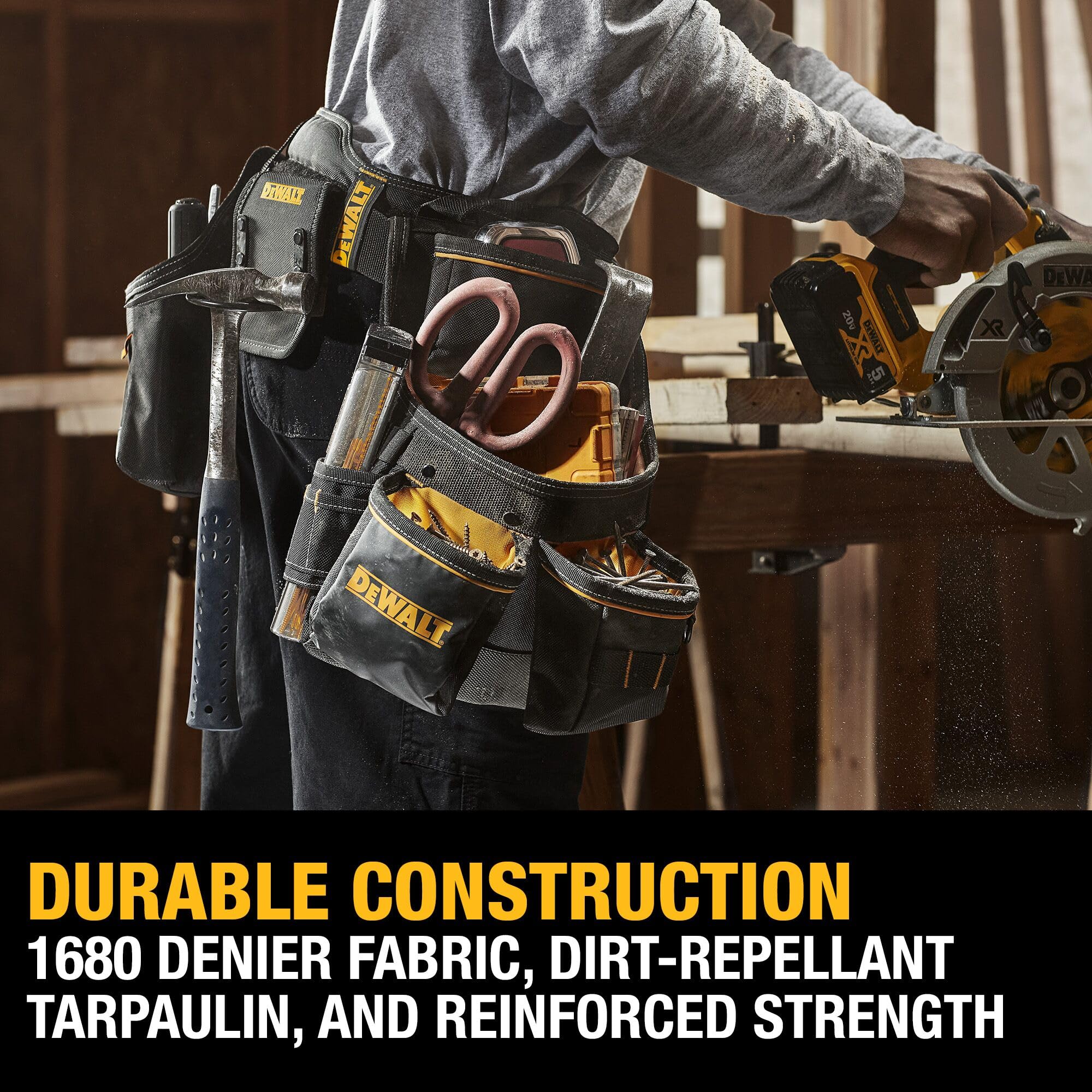 DEWALT 26 Pocket Tool Belt, Durable Professional Belt (DWST540601)