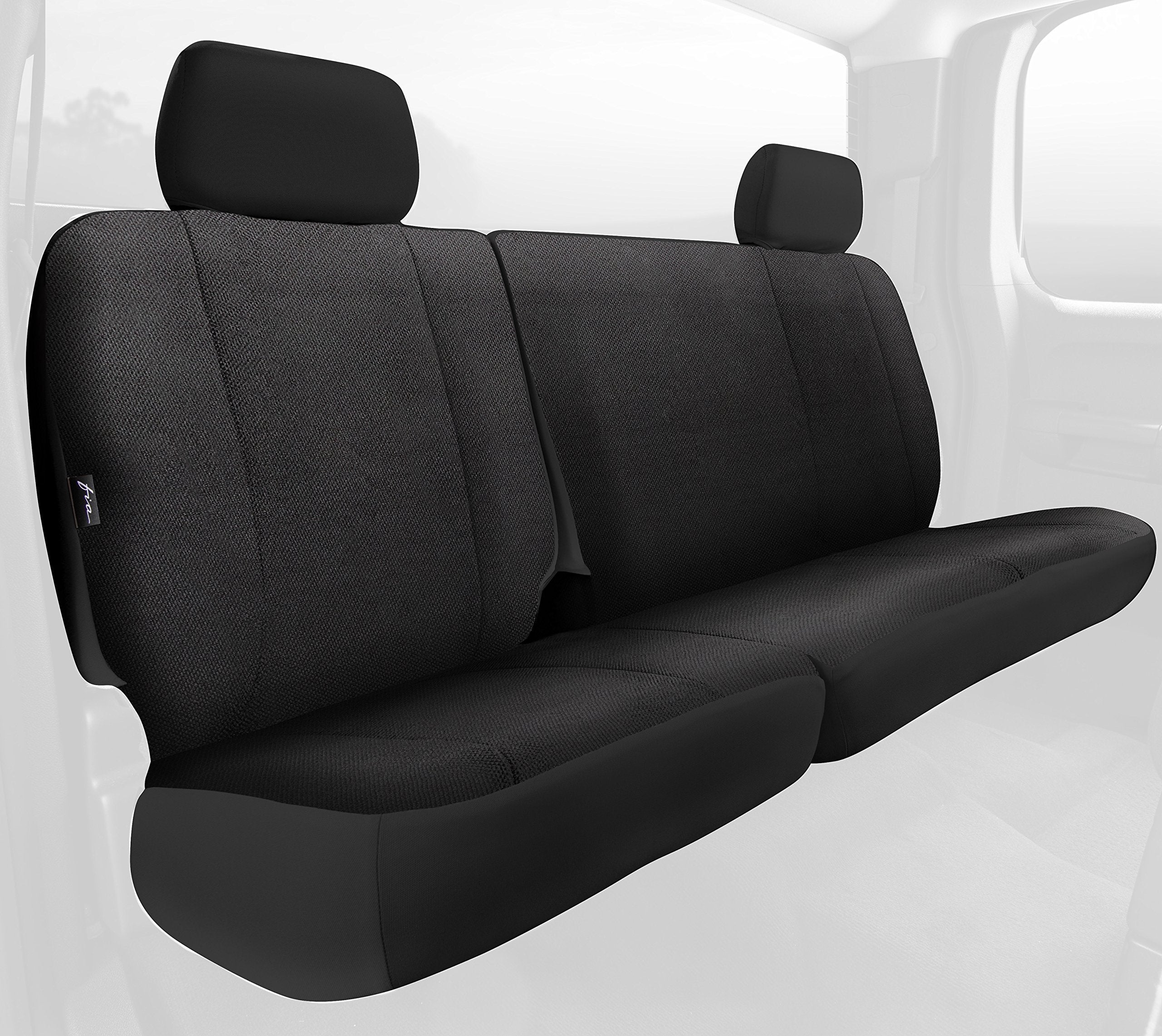 Fia TRS40 BLACK TRS42-30 Solid Wrangler Solid Black Seat Cover (Rear Split Seat 60/40/Saddle Blanket)