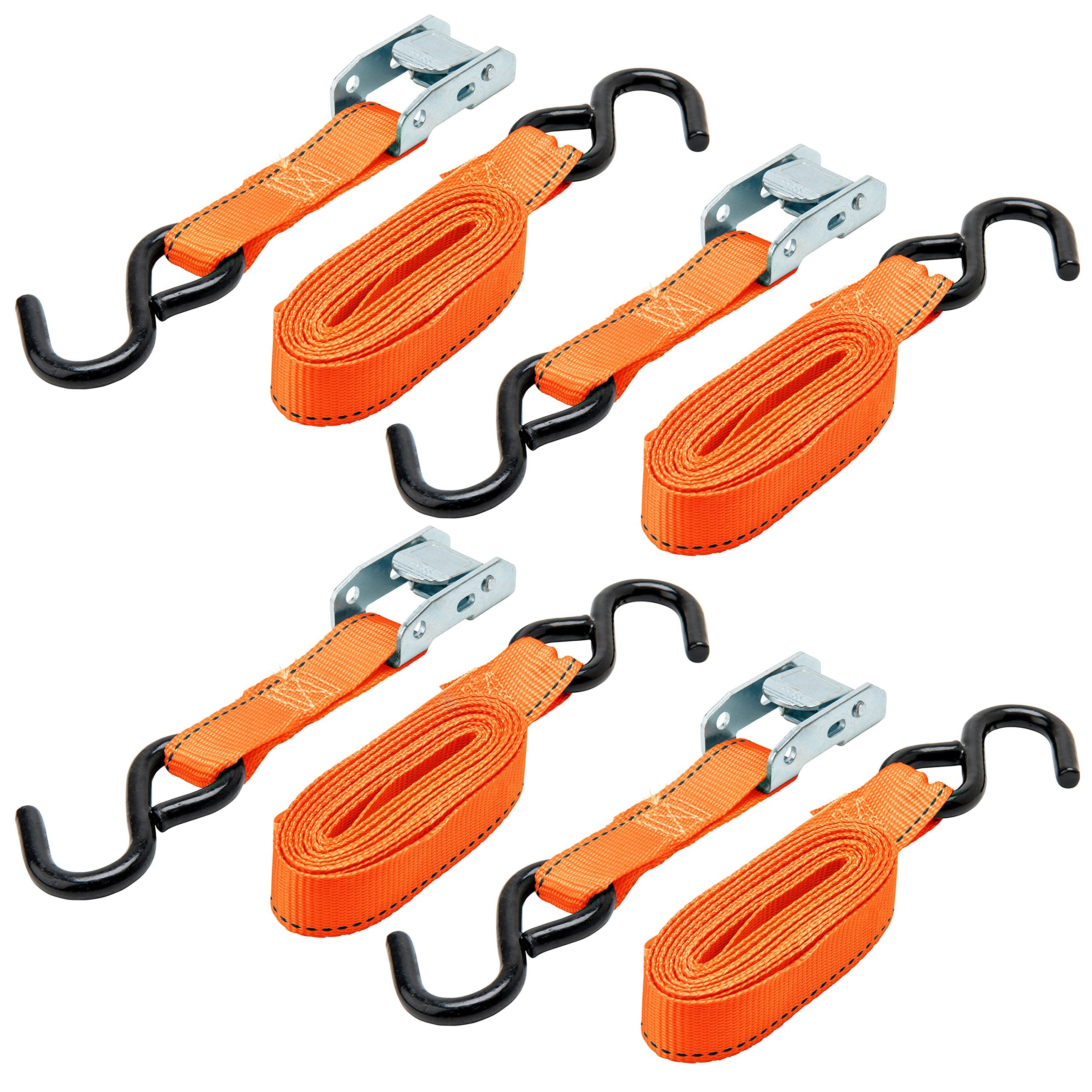 1”x 10' KEEPER Hampton Cam Buckle Tie-Down, 4 Pack - 300 lbs. Working Load Limit and 900 lbs. Break Strength