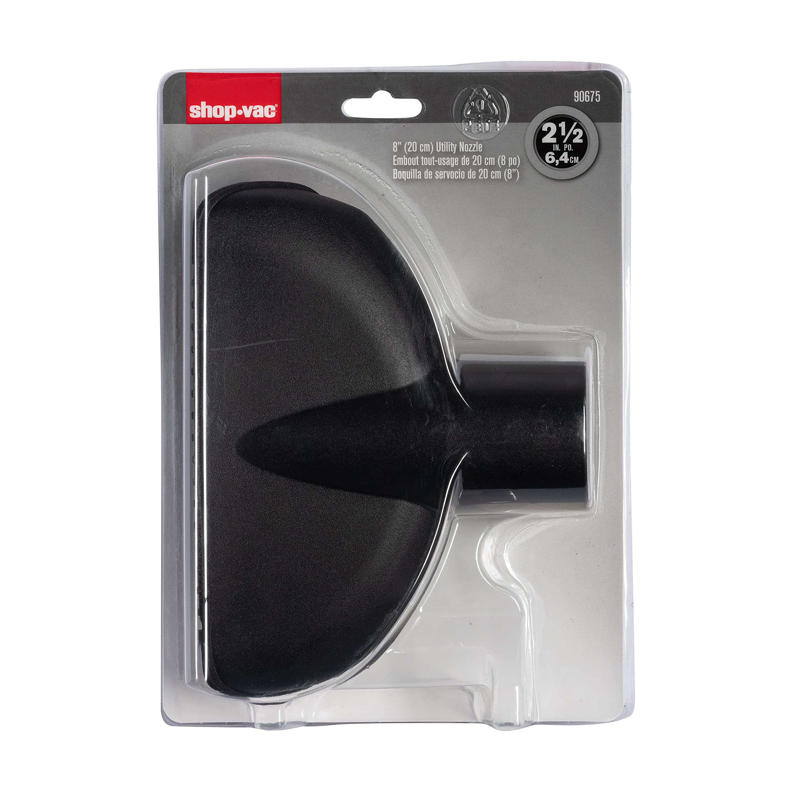 Utility Nozzle Shop-Vac 9067500, 8 Inch x 2.5 Inch Diameter, Compatible With Wet/Dry Vacuums