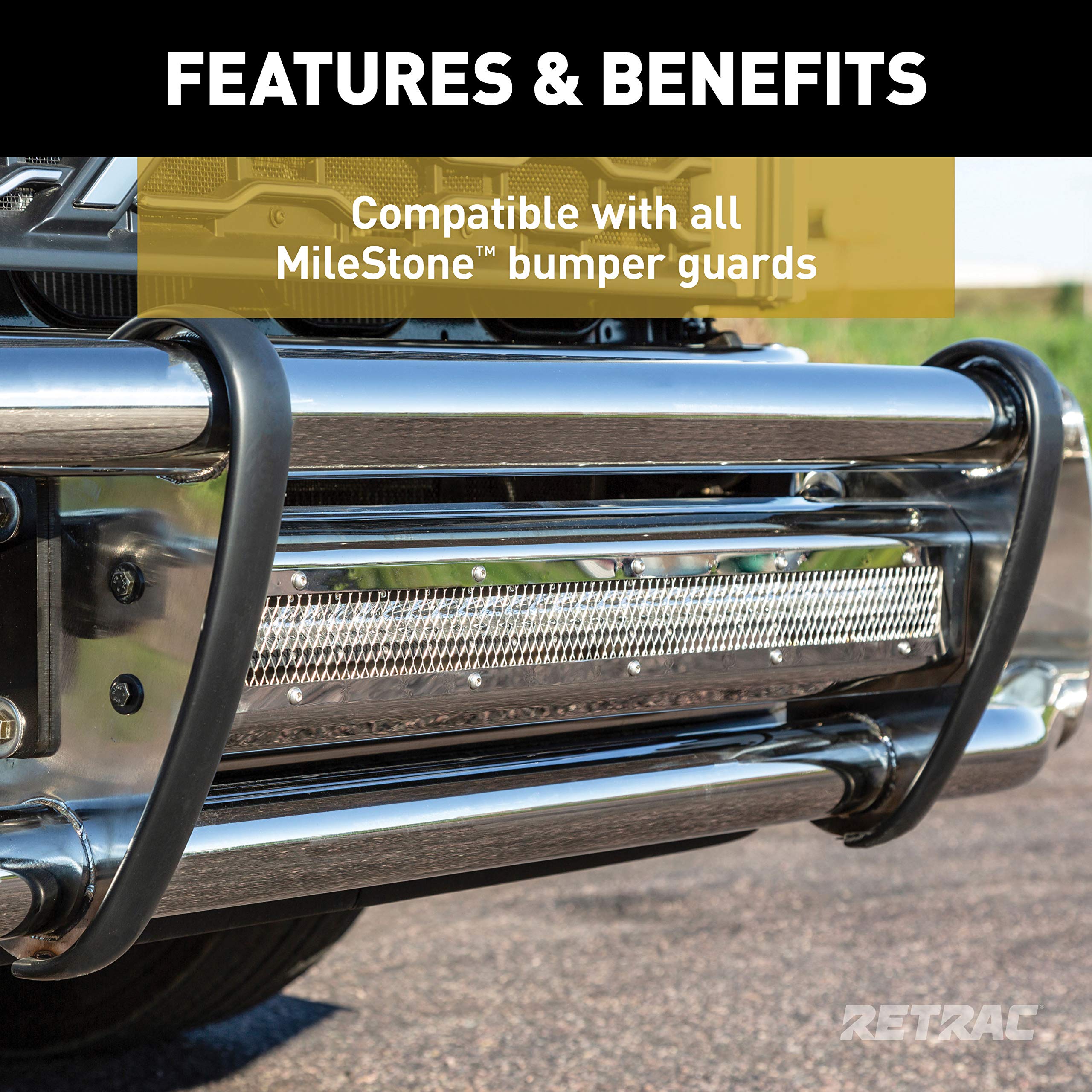 Milestone Retrac 207715 Polished Stainless Bumper Guard Light Cage