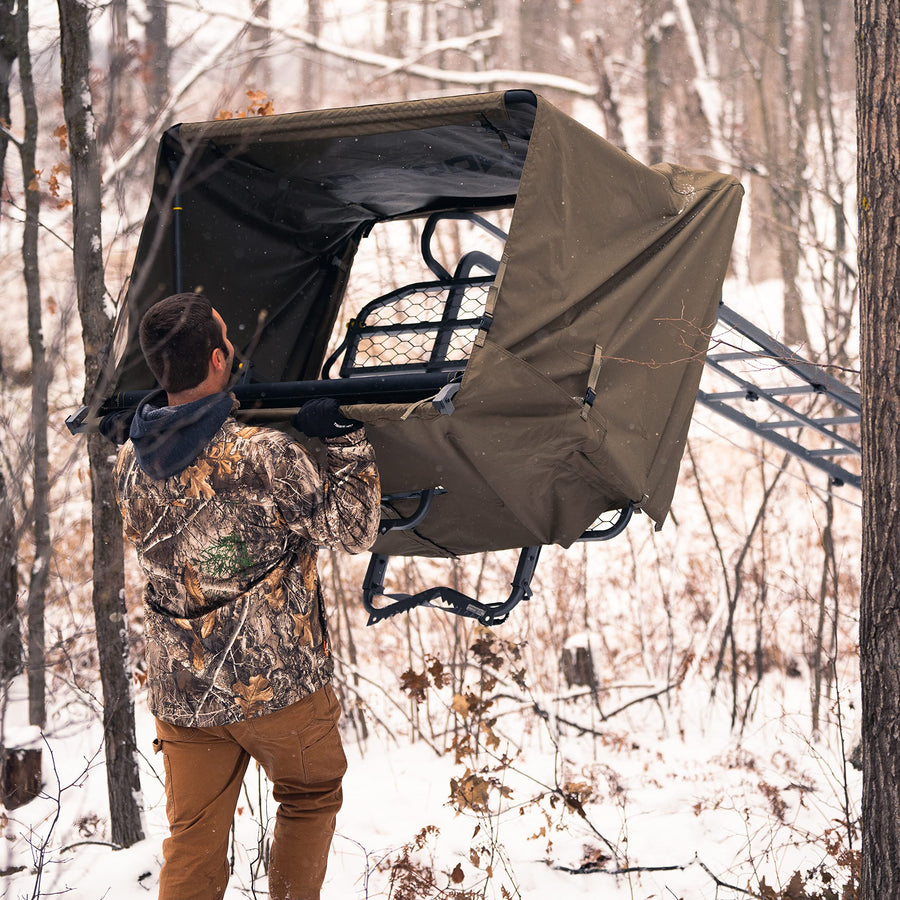 Lockdown™ 2-Man Rivers Edge® Concealment Kit, Ladder Stand Concealment, Durable, Solution-Dyed, Fade Resistant, Easy Attachment, for Use with Lockdown™ Ladder Stands, LD702