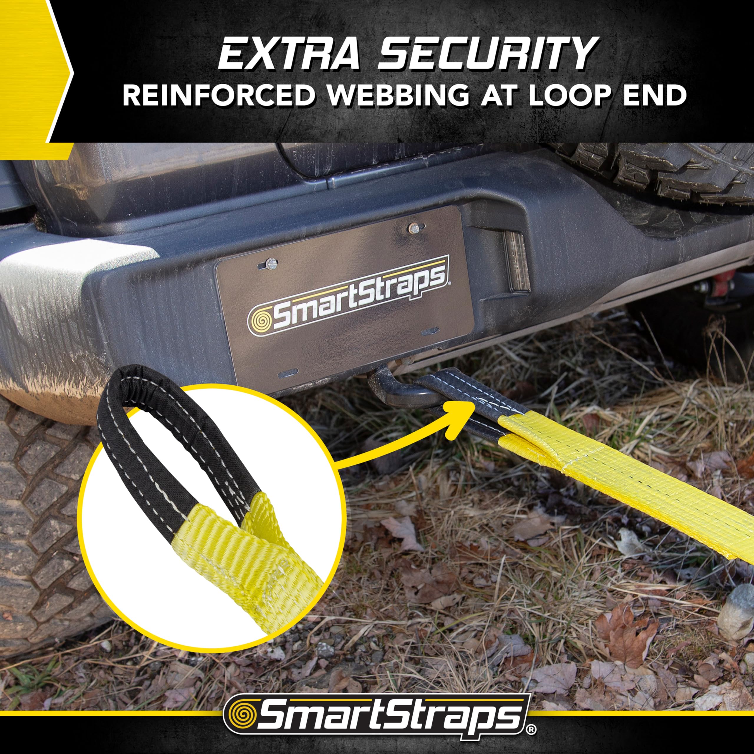 Recovery Strap SMARTSTRAPS - 3x30 YW Strap w Loop End 30,000lb