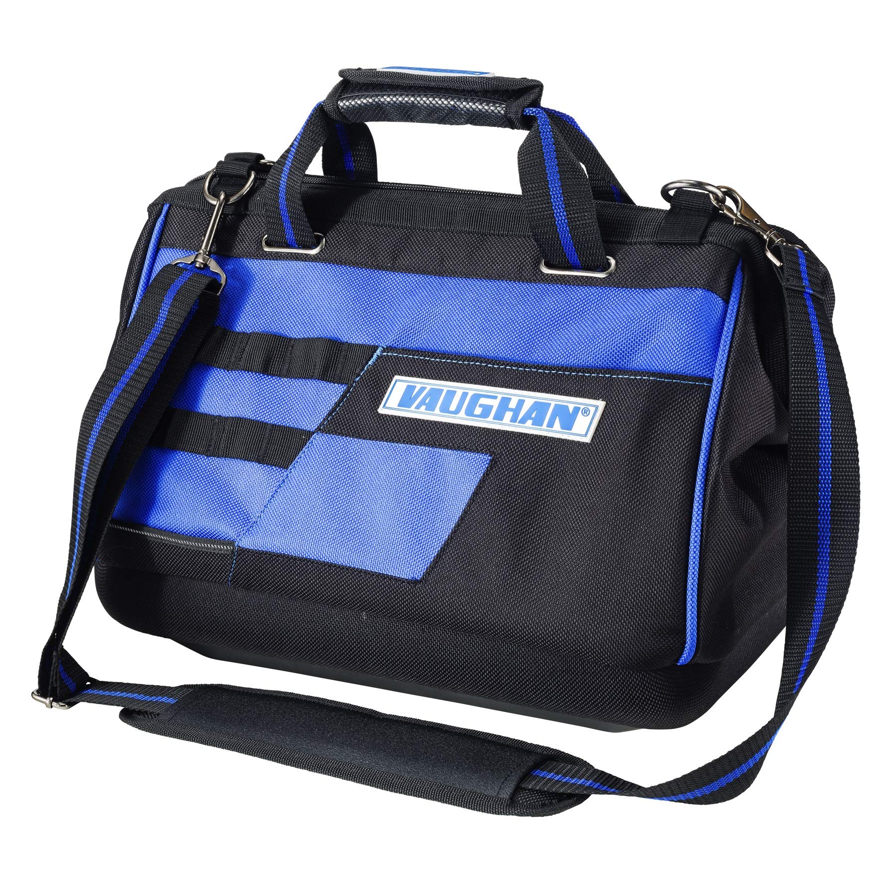 16 in. Vaughan Wide Mouth Tool Bag 9 Pocket 10 Tool Loops 1200D - 240157, Blue, 16-1/2 in. x 8-5/8 in. x 11-3/4 in.