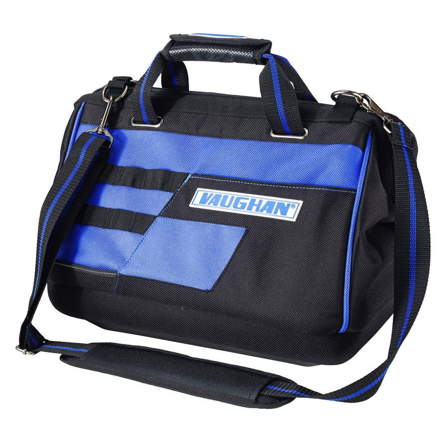 16 in. Vaughan Wide Mouth Tool Bag 9 Pocket 10 Tool Loops 1200D - 240157, Blue, 16-1/2 in. x 8-5/8 in. x 11-3/4 in.