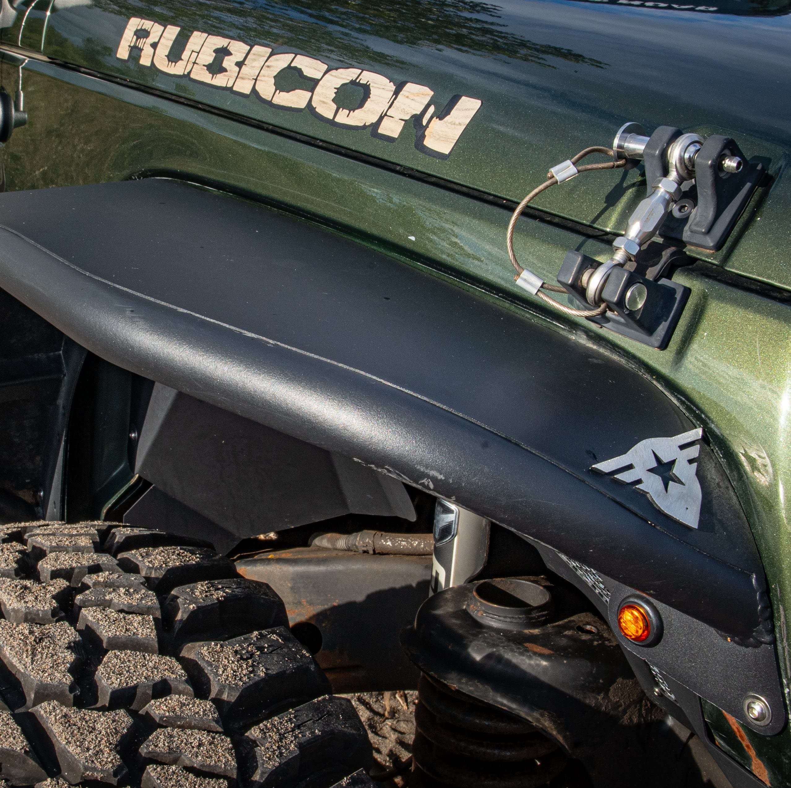 Combat Off Road Full Assault Aluminum Black Fender Kit - Front compatible with Jeep JK/JKU - Includes LED Marker Lights