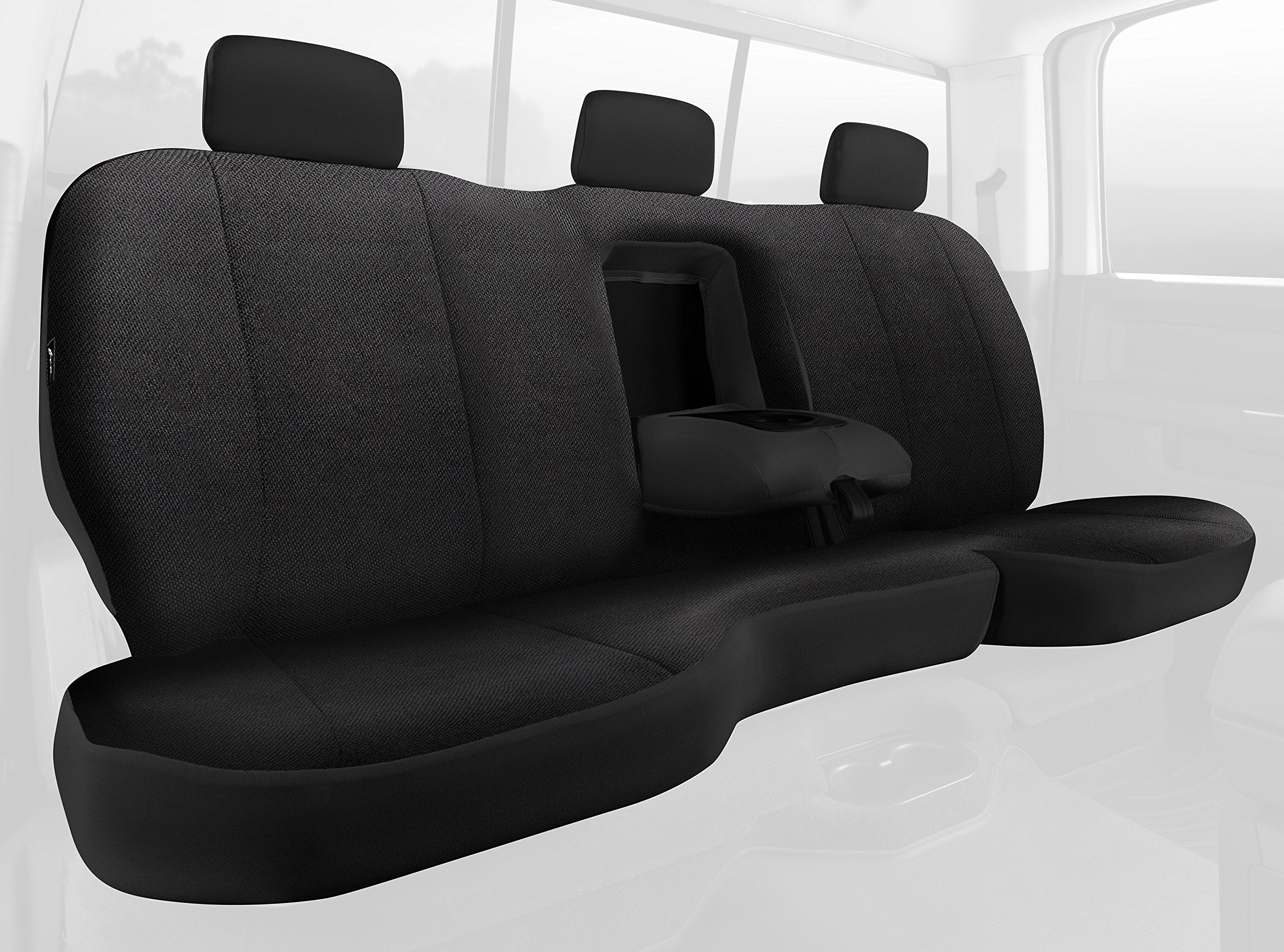 Fia BLACK TRS40 Solid Wrangler TRS42-49 Solid Black Seat Cover (Rear Split Seat 40/60/Saddle Blanket)