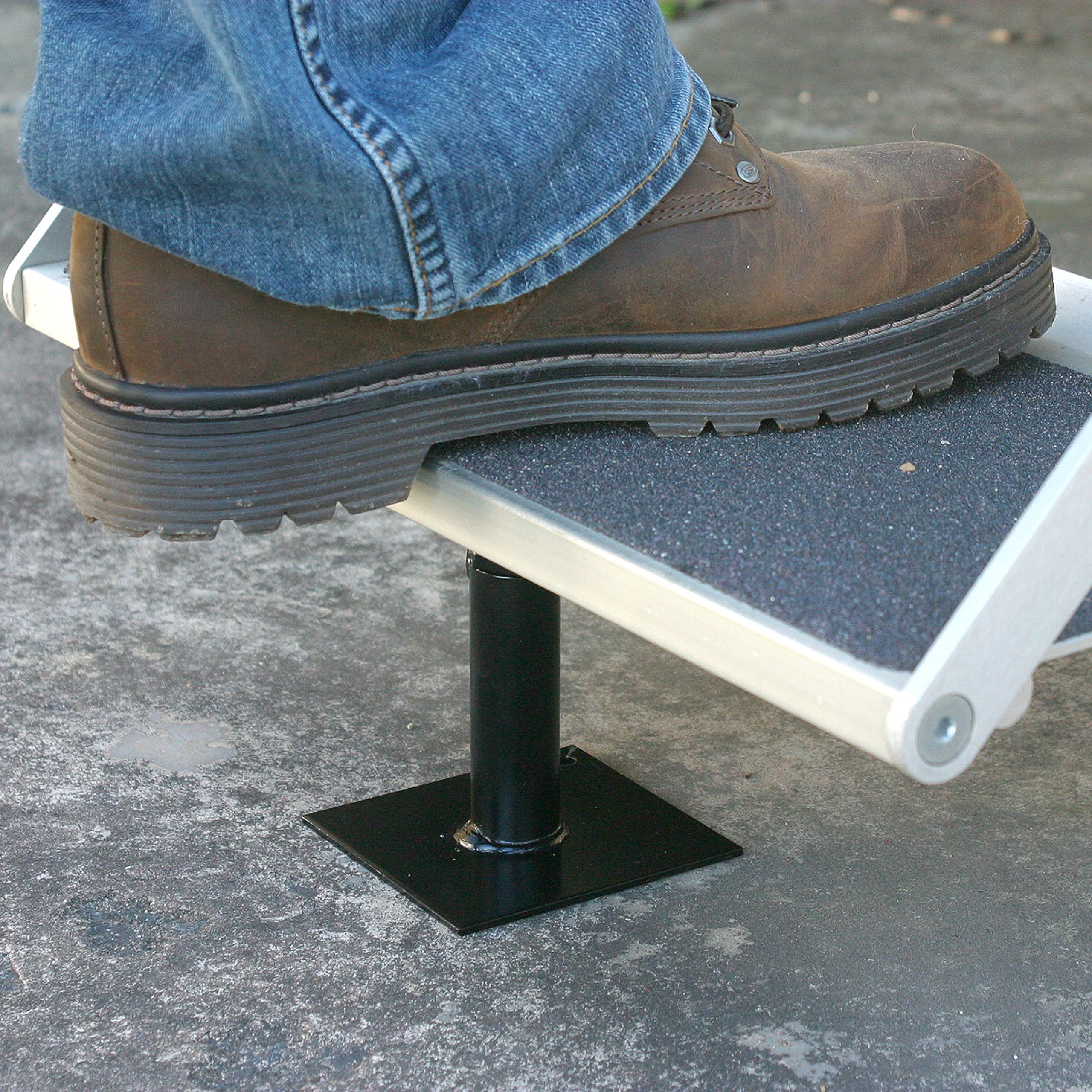Camco Save-A-Step Camper/RV Brace - Stabilizes RV Steps & Protects Step from Sag and Wear - Features 1,000lb Load Rating & Adjusts from 7-5/8” to 14” - Crafted of Heavy-Gauge Steel (43691)