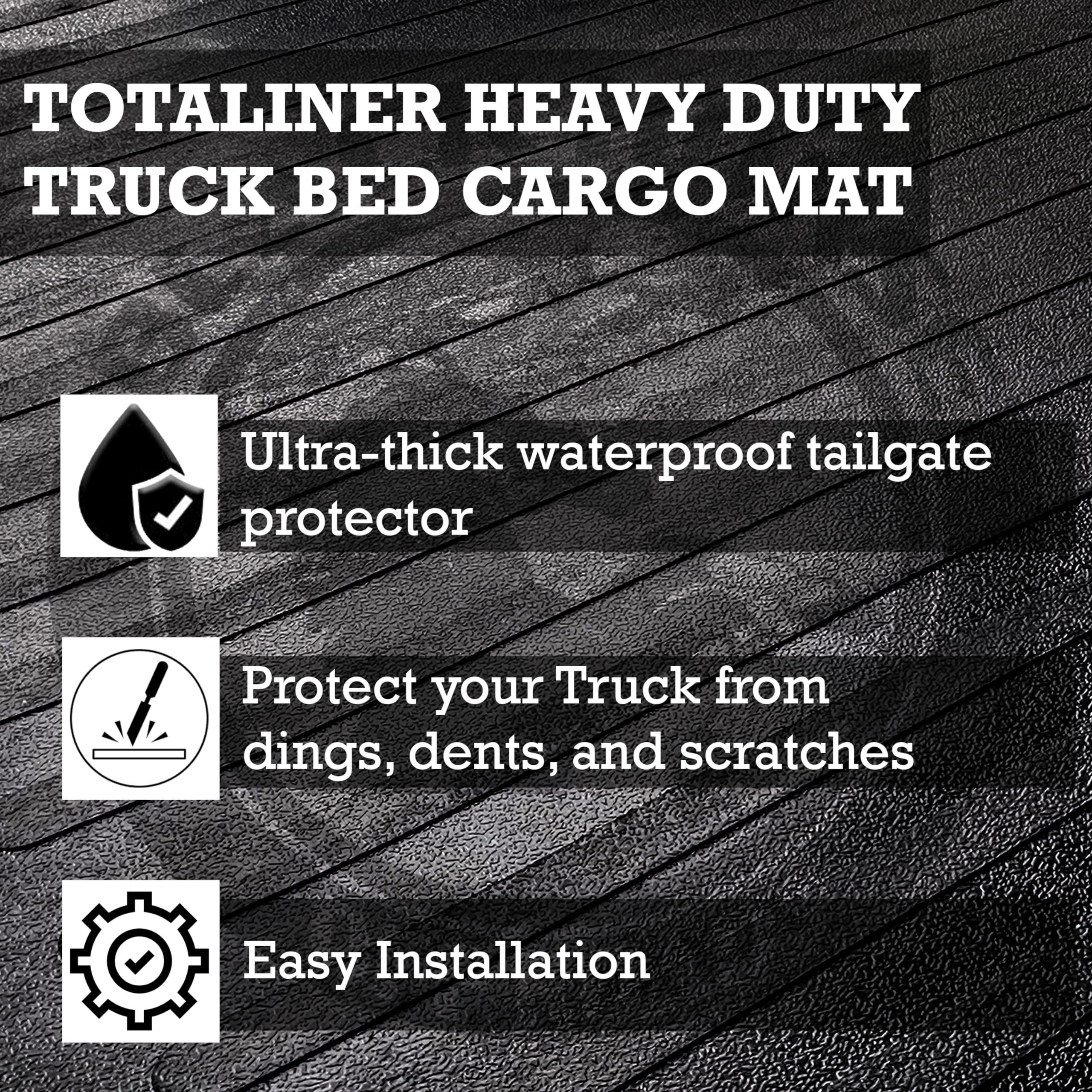 TOTALINER Black Horse 6mm Heavy Duty Rubber Anti-Skid Bed Mat Rug Liner Compatible with 2019-2025 Ram 1500-BMRA01A