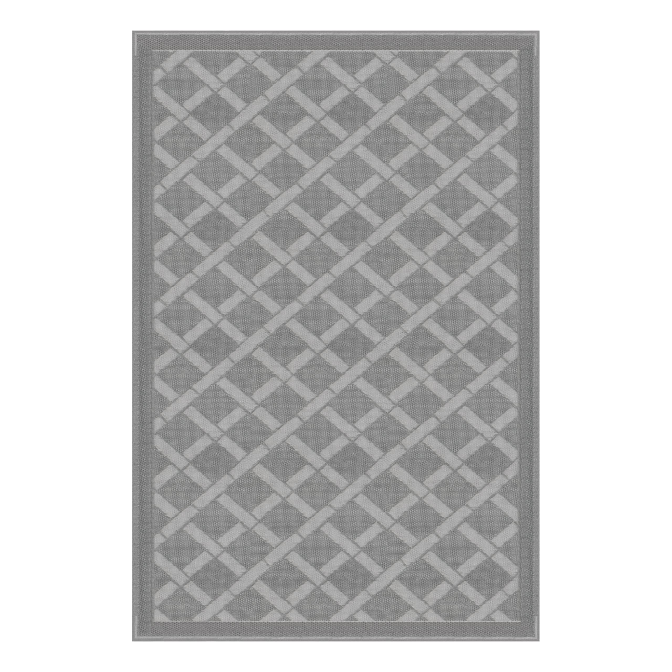 Grey Lippert Reversible All-Weather RV Patio Mat 6' x 9'