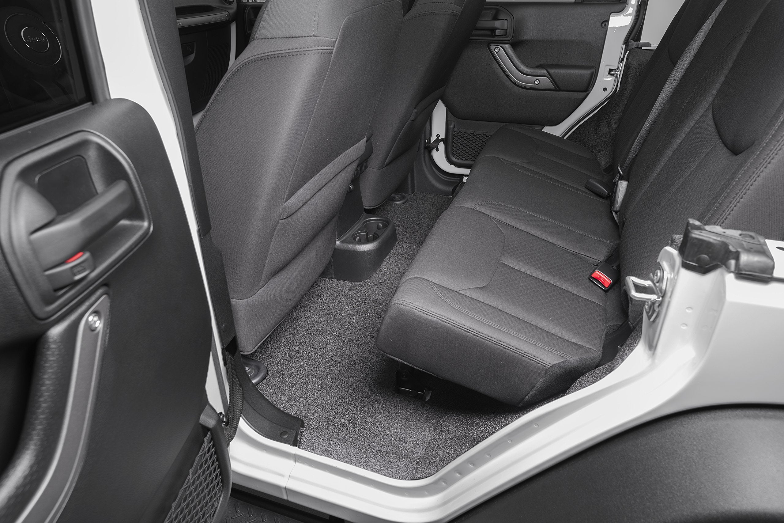 Jeep Bedtred - Bedrug | 2007 - 2010 Jeep Wrangler JK UNLTD 4 Door, Front Floor Liners (Includes Heat Shields) | Grey - 4 pc. | BTJK07F4