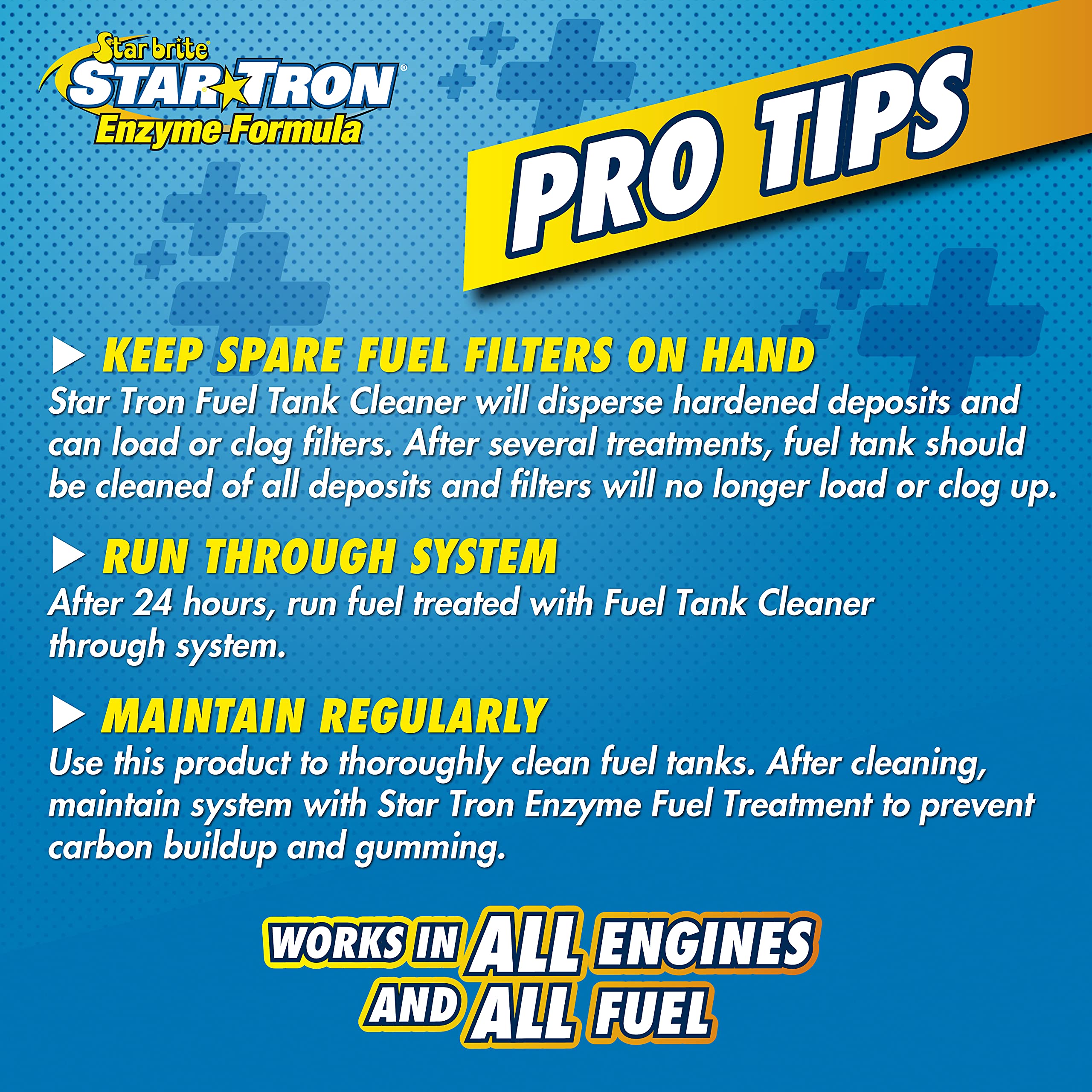 Star Tron STAR BRITE Fuel Tank Cleaner - Remove Sludge, Varnish & Other Deposits - Rejuvanate Old, Stale Fuel - Concentrated Formula Works In Gas Tanks & Diesel Tanks 64 OZ (093664)