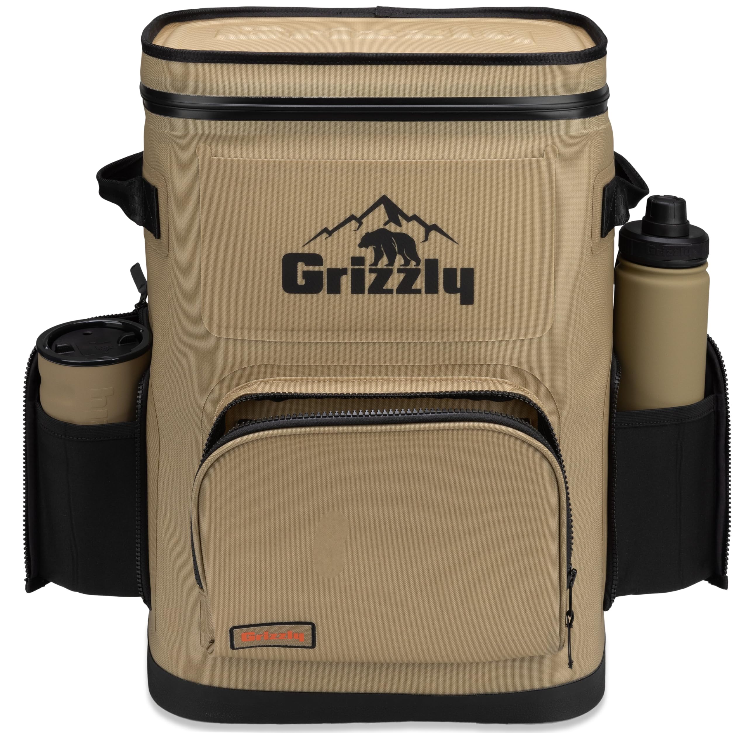 24 Grizzly Drifter Backpack Cooler, Insulated for Beach Boat Camping Fishing Hunting, 24-Quart Capacity, Desert Tan