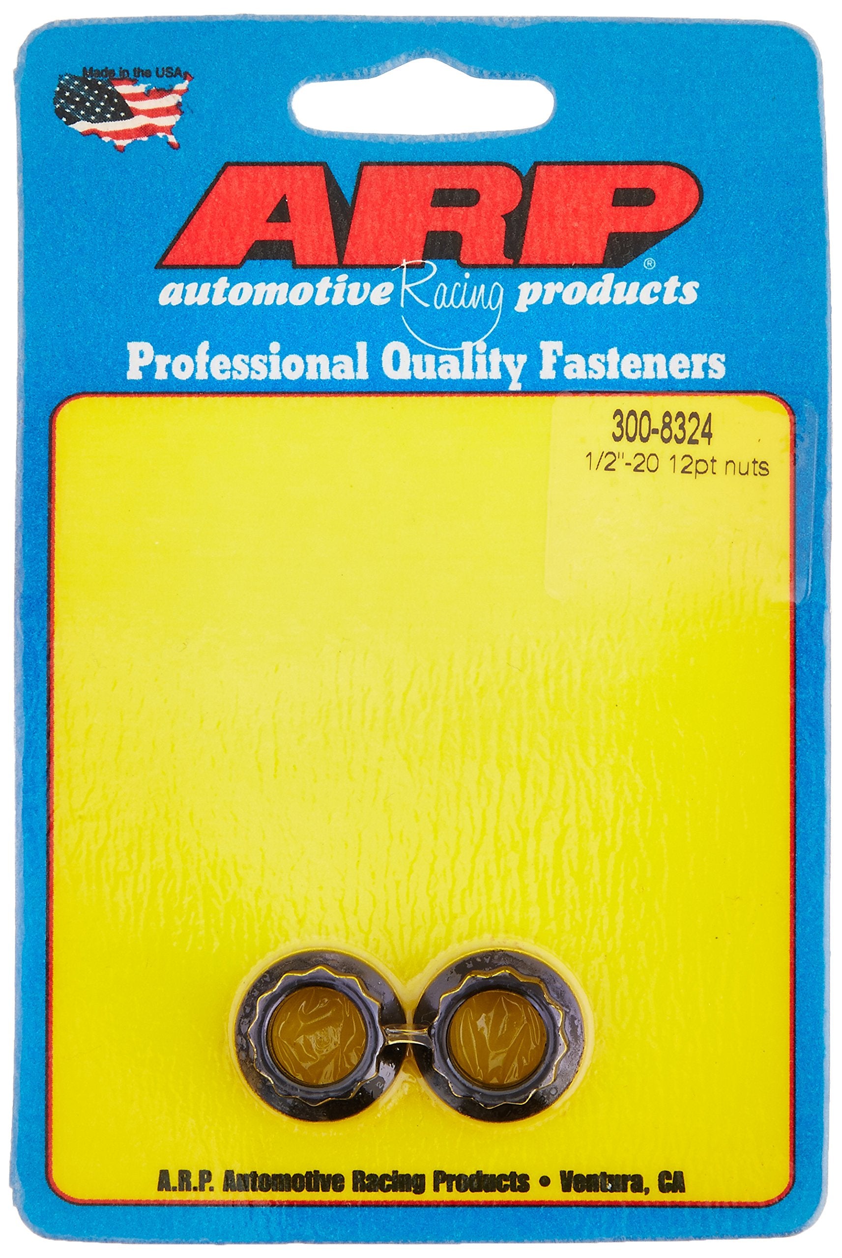 ARP 12-Point Stainless Steel Nuts, Package Of 2, With 1/2-20 Thread Size And 9/16 Socket Size