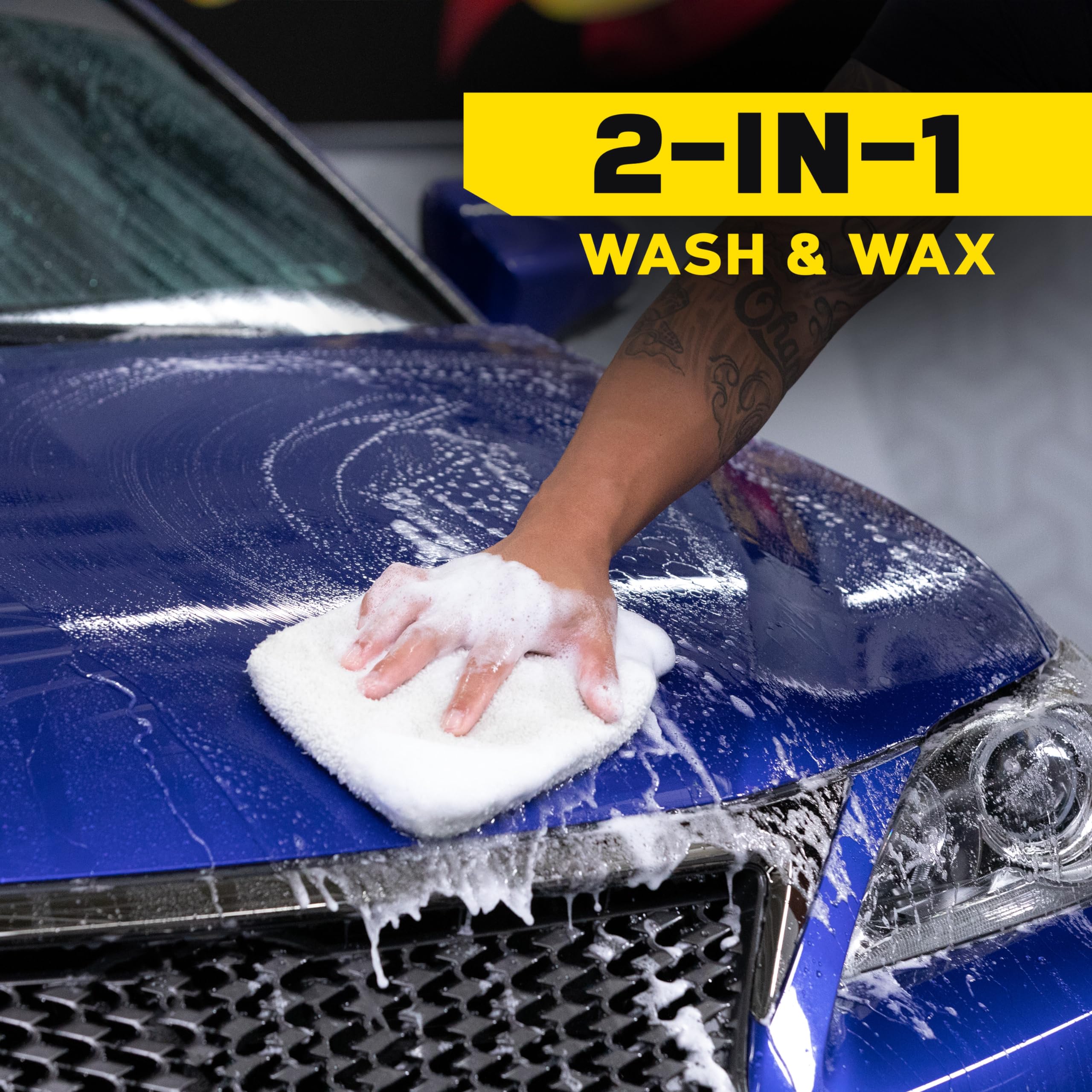 Hybrid Ceramic Wash & Wax Meguiar's - Sophisticated Car Wash Gently Cleans and Adds Shine and Slickness While Boosting Paint with Hybrid Ceramic Wax and Extreme Water Beading - 48oz