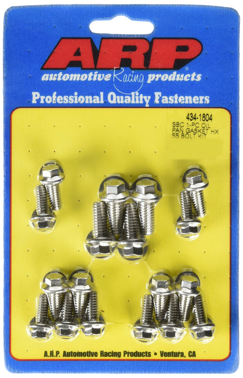Stainless Steel ARP 434-1804 Oil Pan Bolt Kit for Small Block Chevy