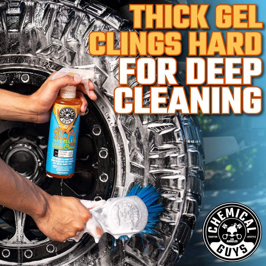 Chemical Guys Sticky Citrus CLD105 Wheel Cleaner Gel, (Safe For All Wheel Types) Works on Cars, Trucks, SUVs, Motorcycles, RVs & More, 128 fl oz, (1 Gallon)