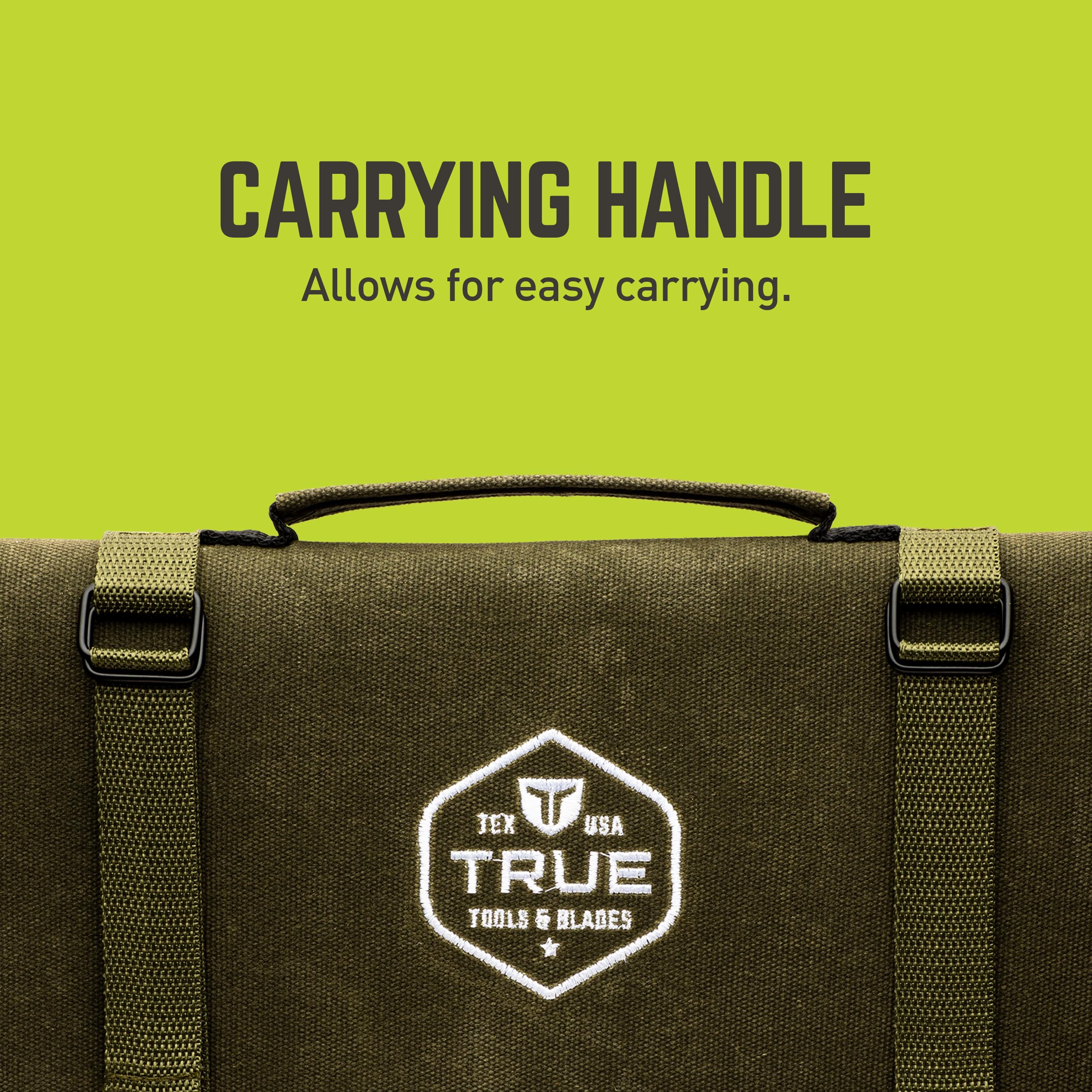 PrimalForge TRUE Canvas Knife Roll | Heavy-Duty Waxed Canvas, Tear-Resistant, Water-Resistant, Custom Fit Pockets for the Chopper, Cleaver, Rocker Butcher, and Tanto Slicer in Collection