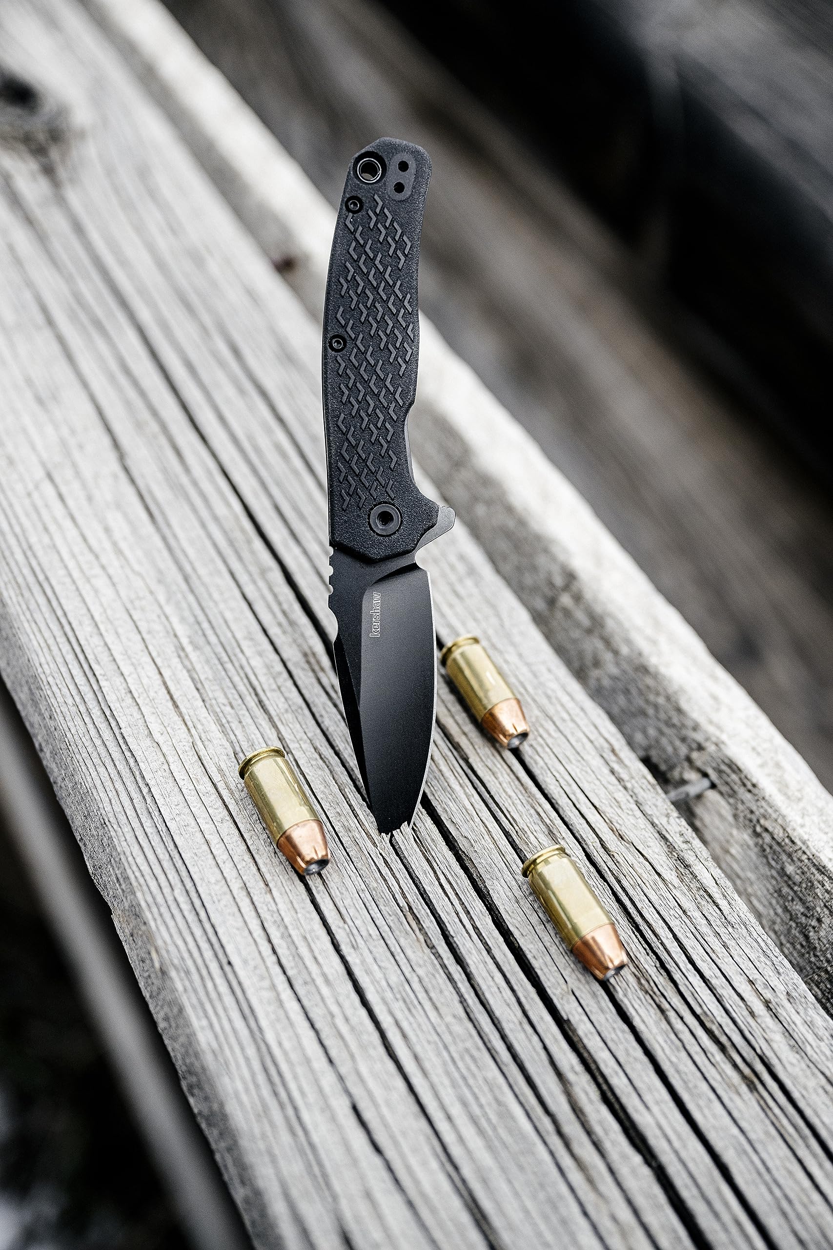 Kershaw Folding Conduit Pocket Knife, 2.9 inch Assisted Opening Blade, Black Spearpoint Blade, Liner Lock, Pocketclip,grey