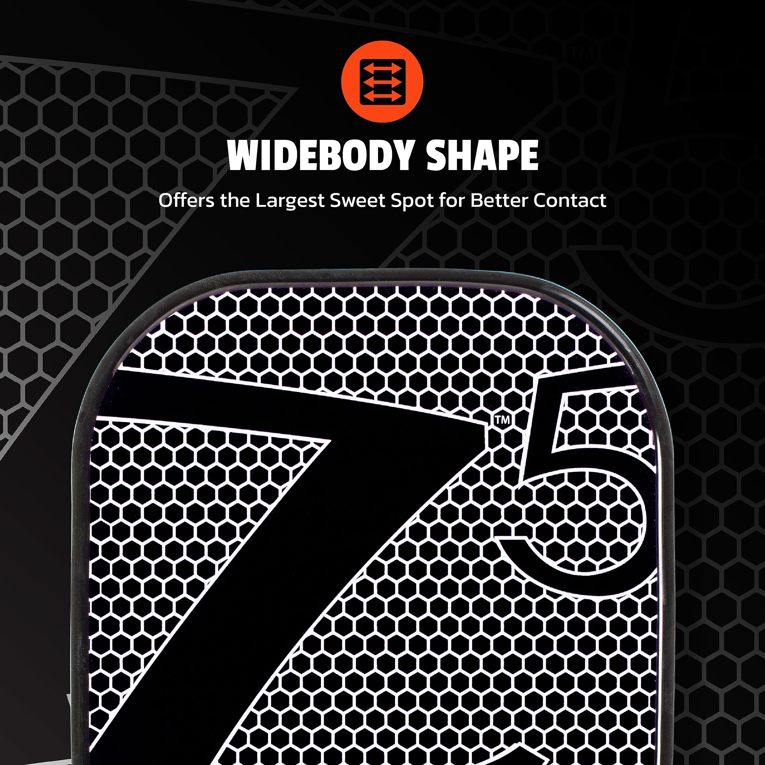 Graphite ONIX Z5 Carbon Fiber Pickleball Paddle with Wide-Body Shape, Honeycomb Core & Graphite Face