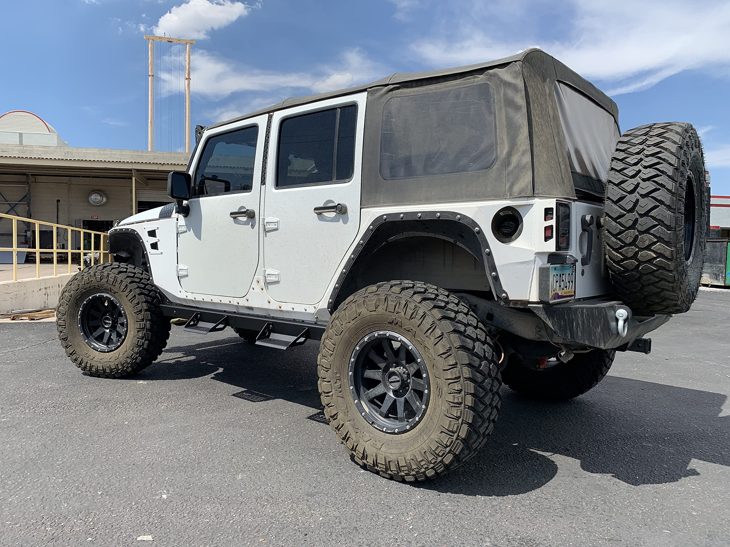 ICI Side Steps Aluminum Compatible with 2007-2018 Jeep Wrangler JK 4-Door: Alumilite Step Rails