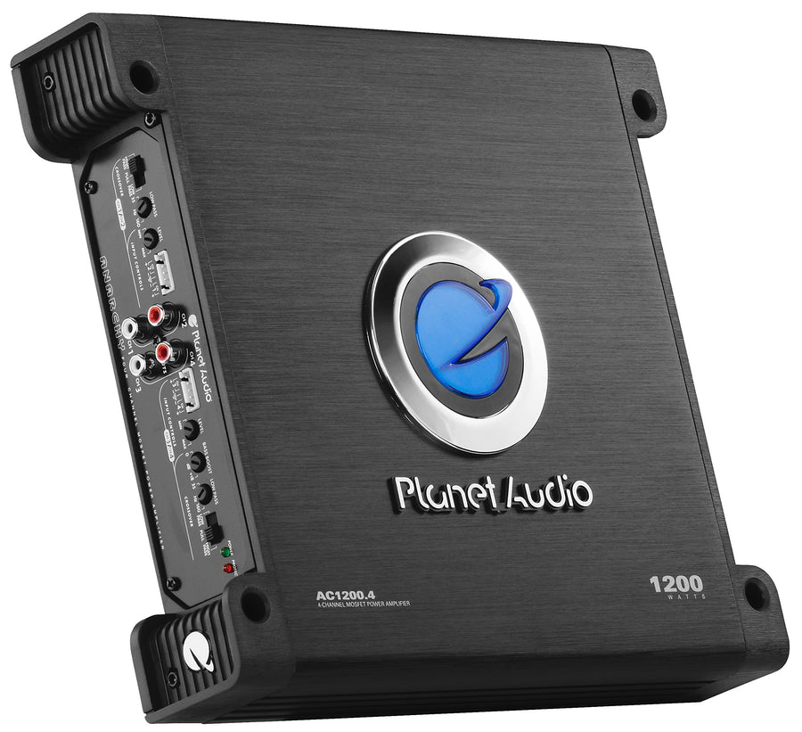 Planet Audio Anarchy Series AC1200.4 4 Channel Class A/B Car Amplifier - 1200 High Output, High/Low Pass Crossover, Hook Up to Subwoofer for Bass
