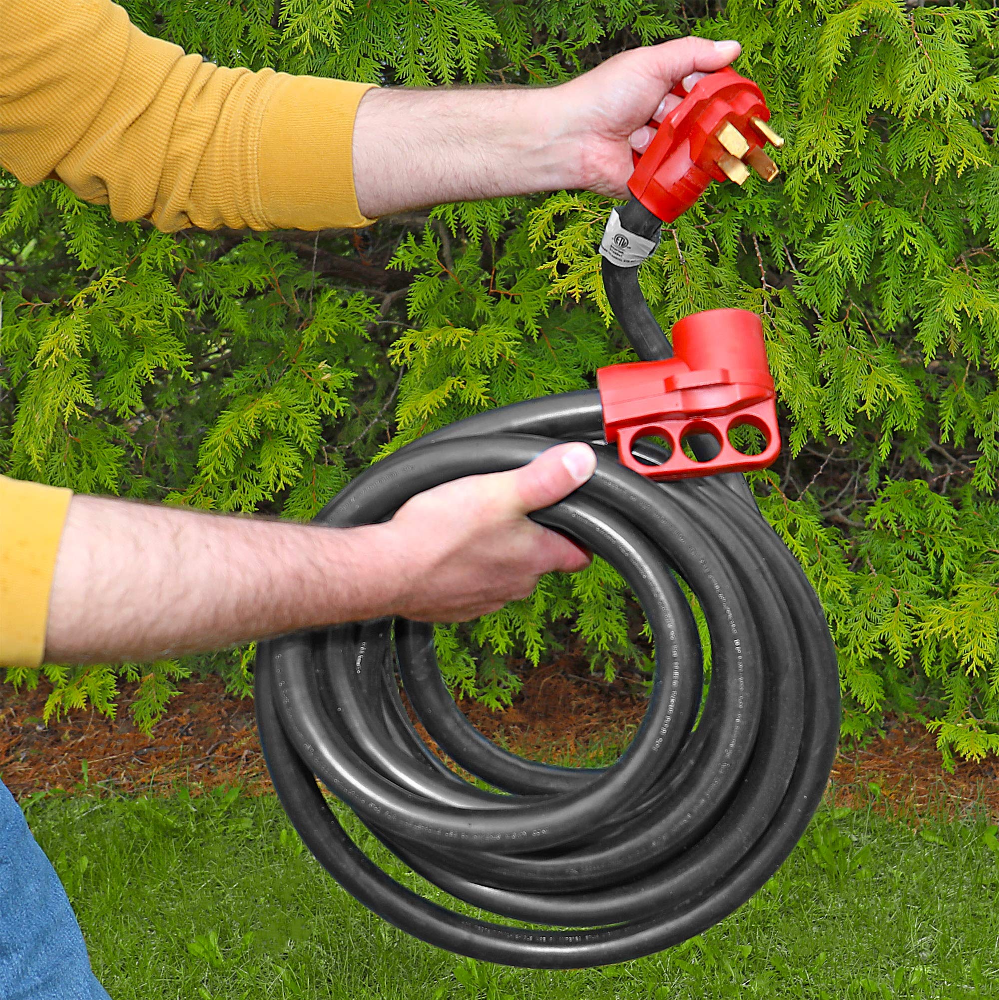 Mighty Cord Valterra A10-5025EH RV 50-Amp Extension Cord, 25 ft., Red