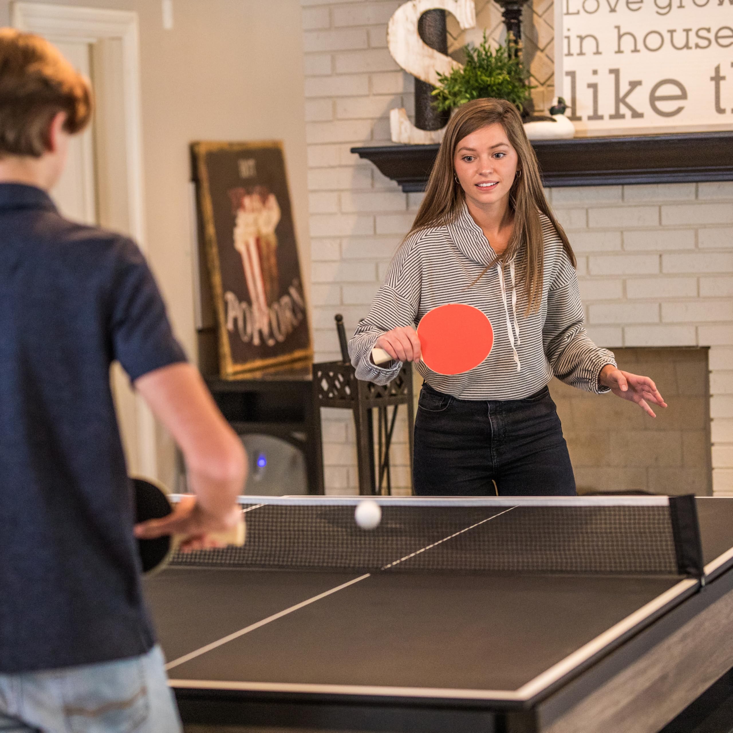 Hampton Atomic 3-in-1 Combo Table - Billiards, Ping Pong, and Dining Table All-In-One - Instant Transformation - Premium Black Felt - XL Bench Storage for All Accessories - Modern Design