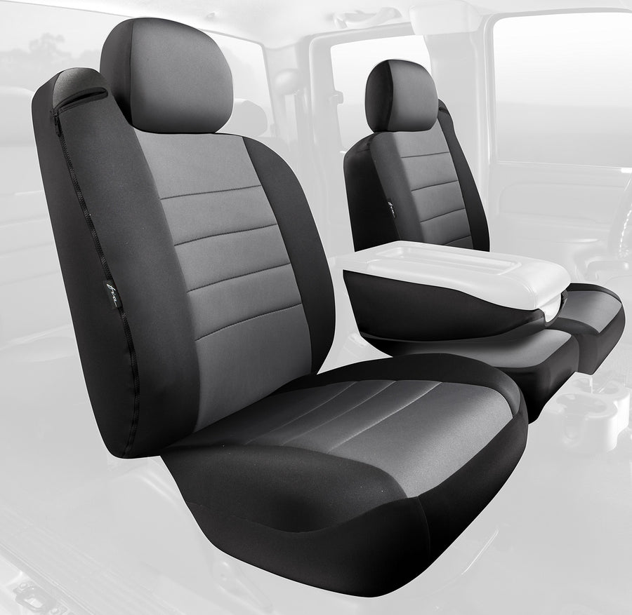 Custom Fit FIA NP98-17 Gray Front Seat Cover Split Seat 40/20/40 - Neoprene (Black w/Gray Center Panel)