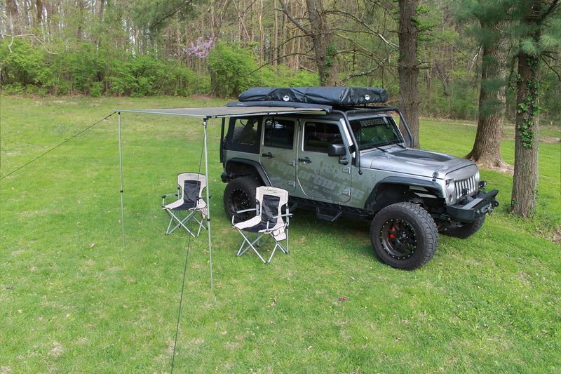 Rooftop OFFGRID Awning Olive Drab Polyester - 8.2ft x 6.5ft Pull-Out Roof Top Awning