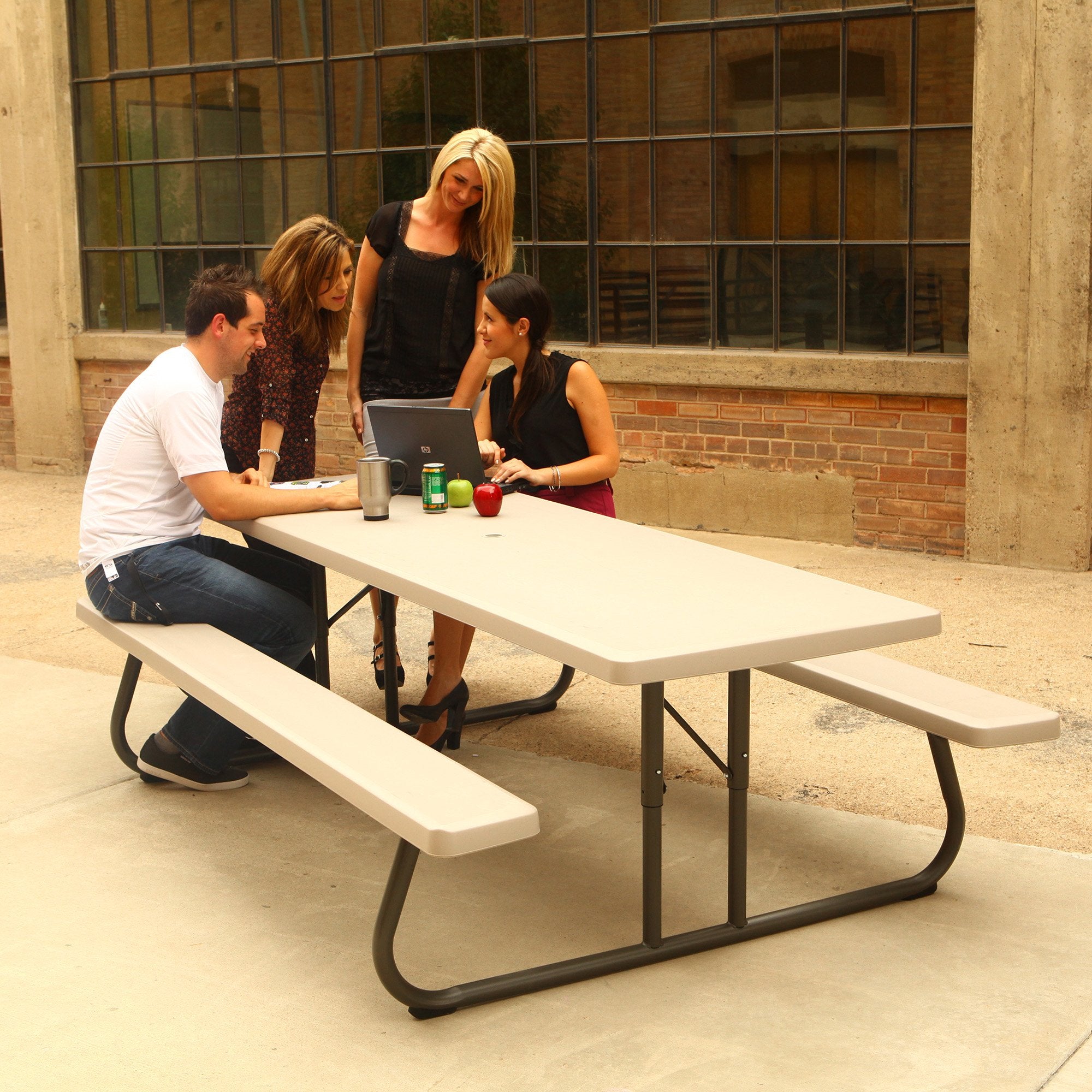 Folding Picnic Table and Benches, Lifetime 8'