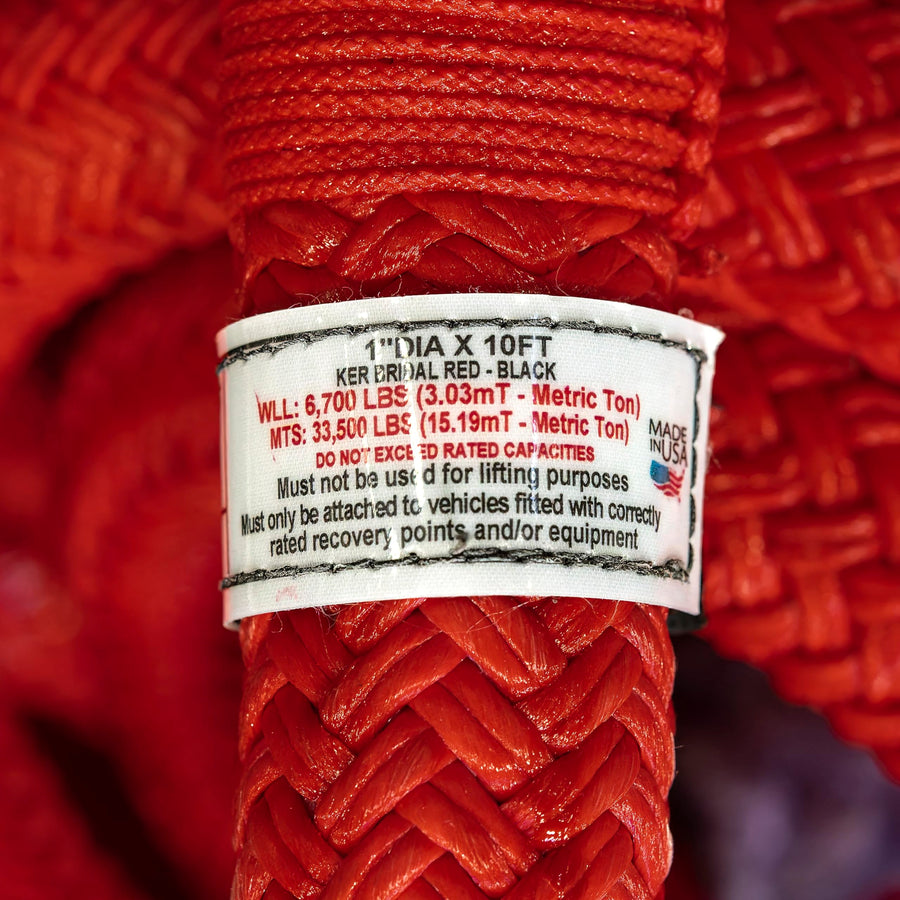 Extreme Duty Factor 55 Kinetic Energy Recovery Rope Bridle, 1" Diameter x 10' Length
