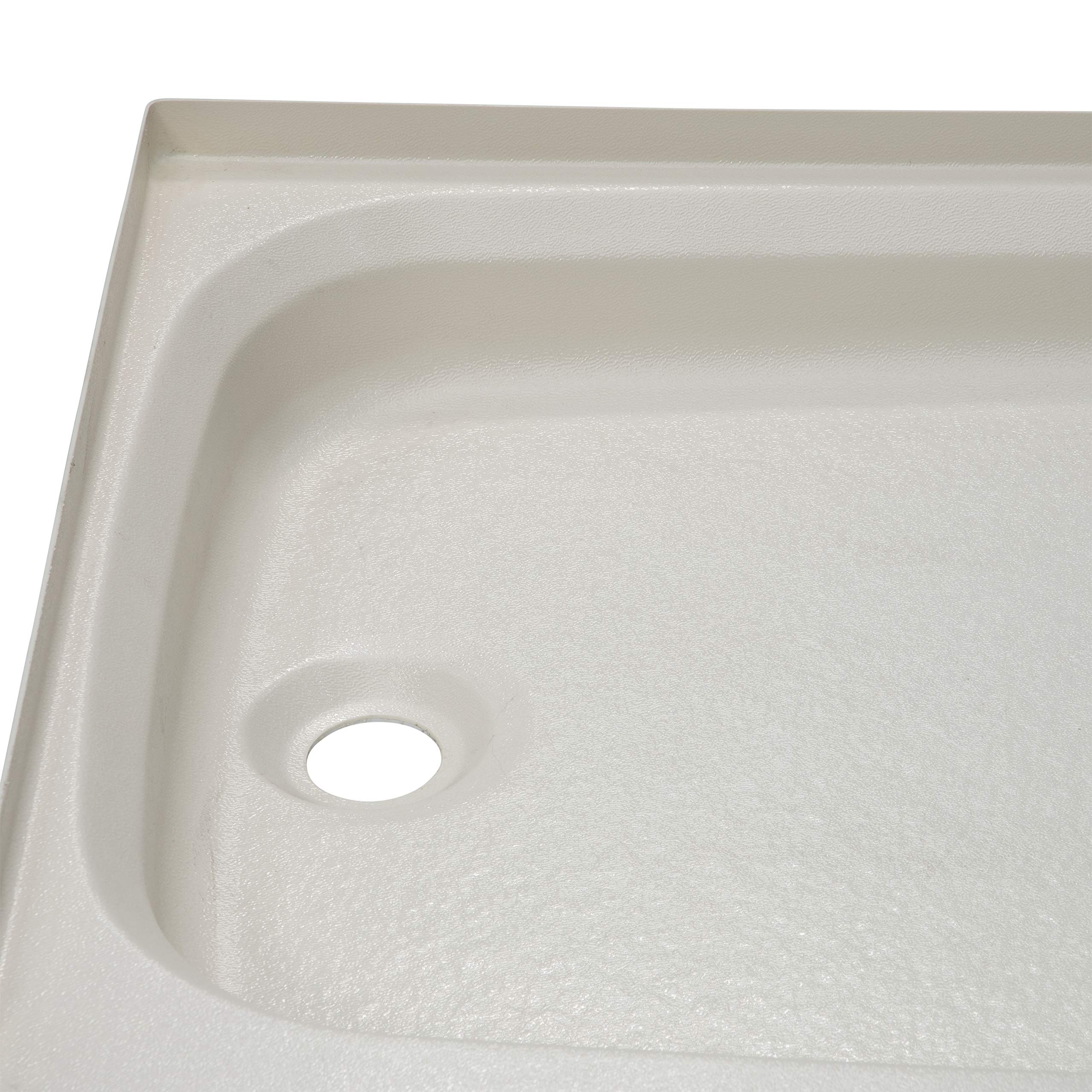 24" x 32" Lippert Replacement Parchment Shower Pan with Left Drain for RVs, Travel Trailers, 5th Wheels, and Motorhomes - 209490