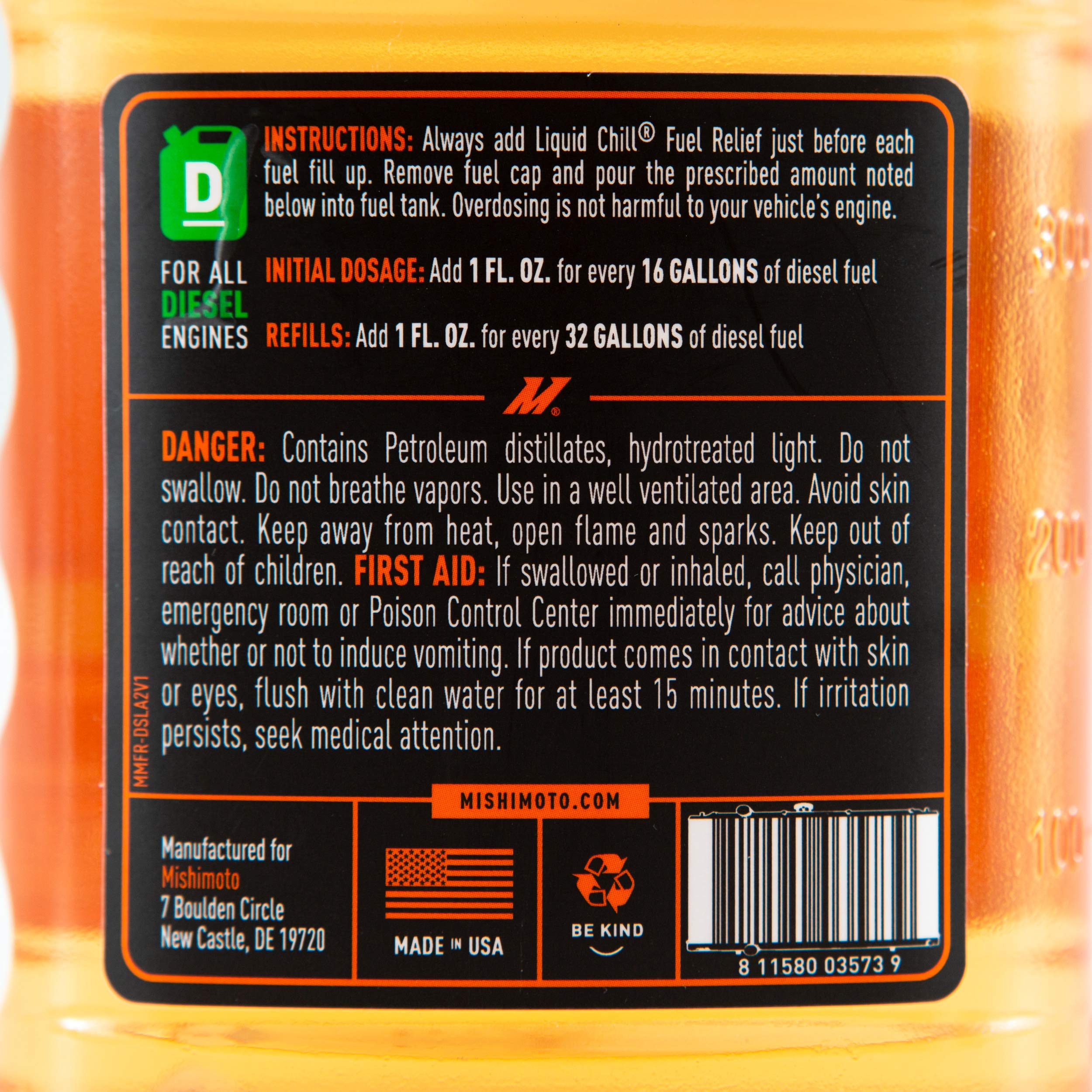 MMFR-DSL Mishimoto Fuel Relief Diesel Fuel Treatment and Stabilizer (Treats Up to 512 gallons)