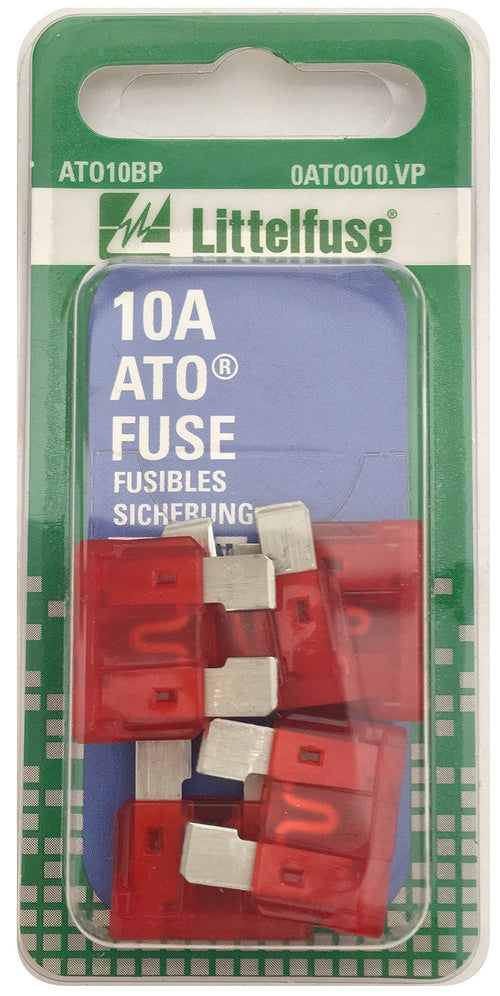 Littelfuse ATO 0ATO010.VP 32 Volt 10 Amp Carded Fuse, (Pack of 5)