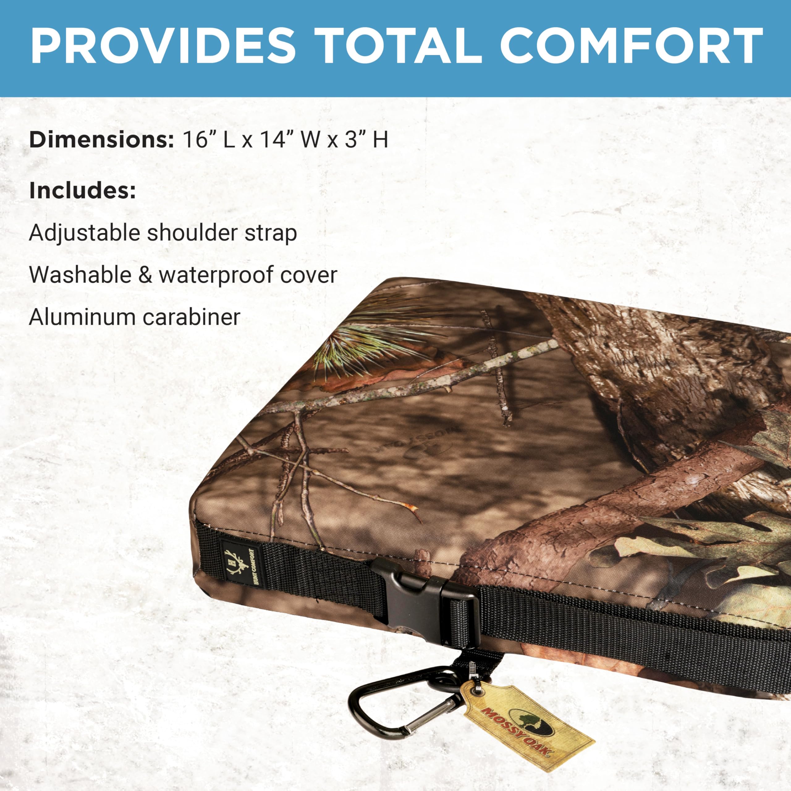 GelCore Tail Mate Premium Seat Cushion with Memory Foam for Stadium Seats, Office, Home, Car, Hunting, Travel, and More, Mossy Oak
