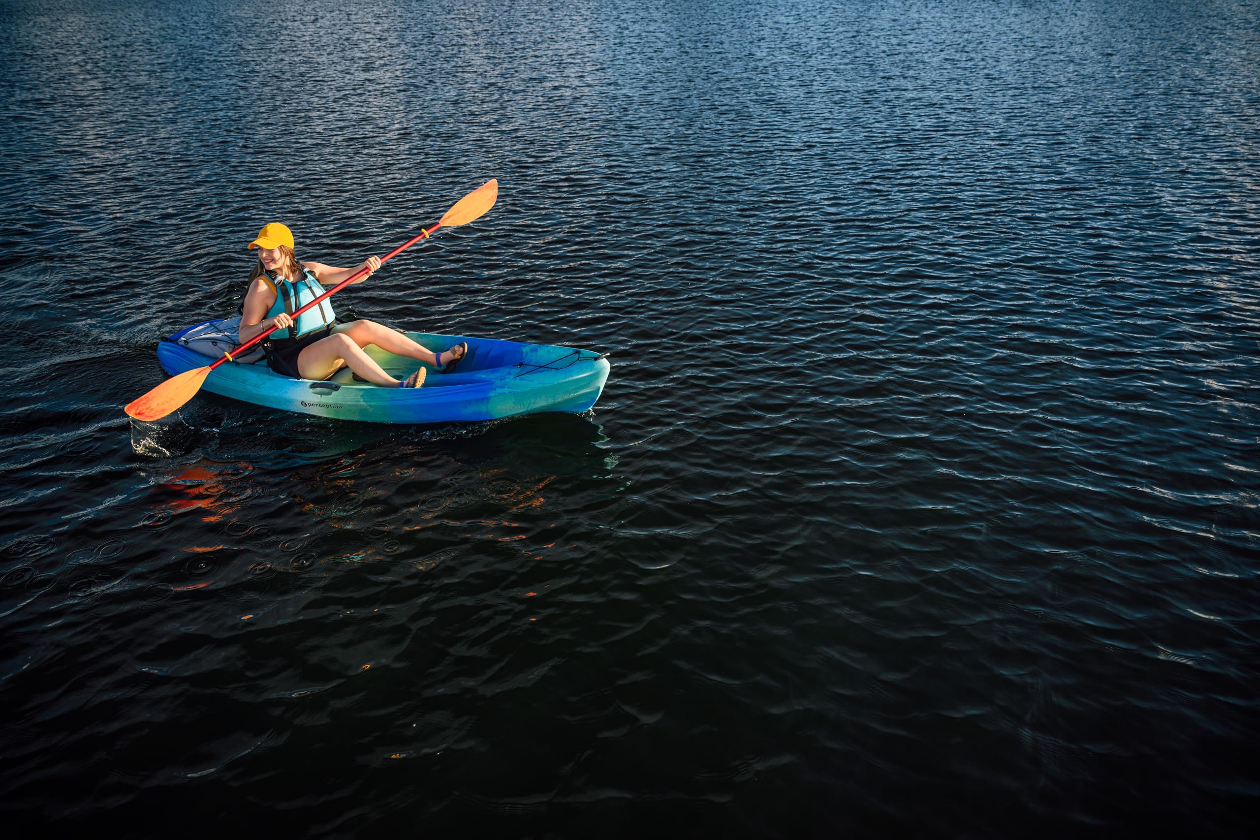 Perception 9.5 Tribe - Recreational Kayak Sit on Top - Large Rear Storage with Tie Downs - 9.5 ft - Déjà Vu