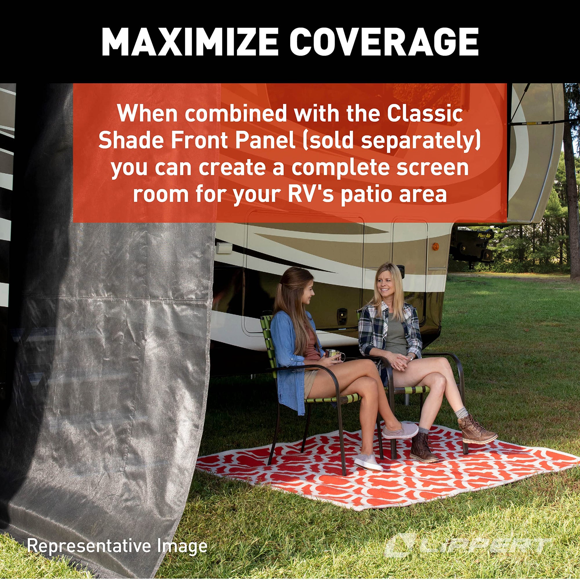 Super Shade Solera Front Panel for 5th Wheel, Travel Trailer and Motorhome RV Awnings, 10' x 15'